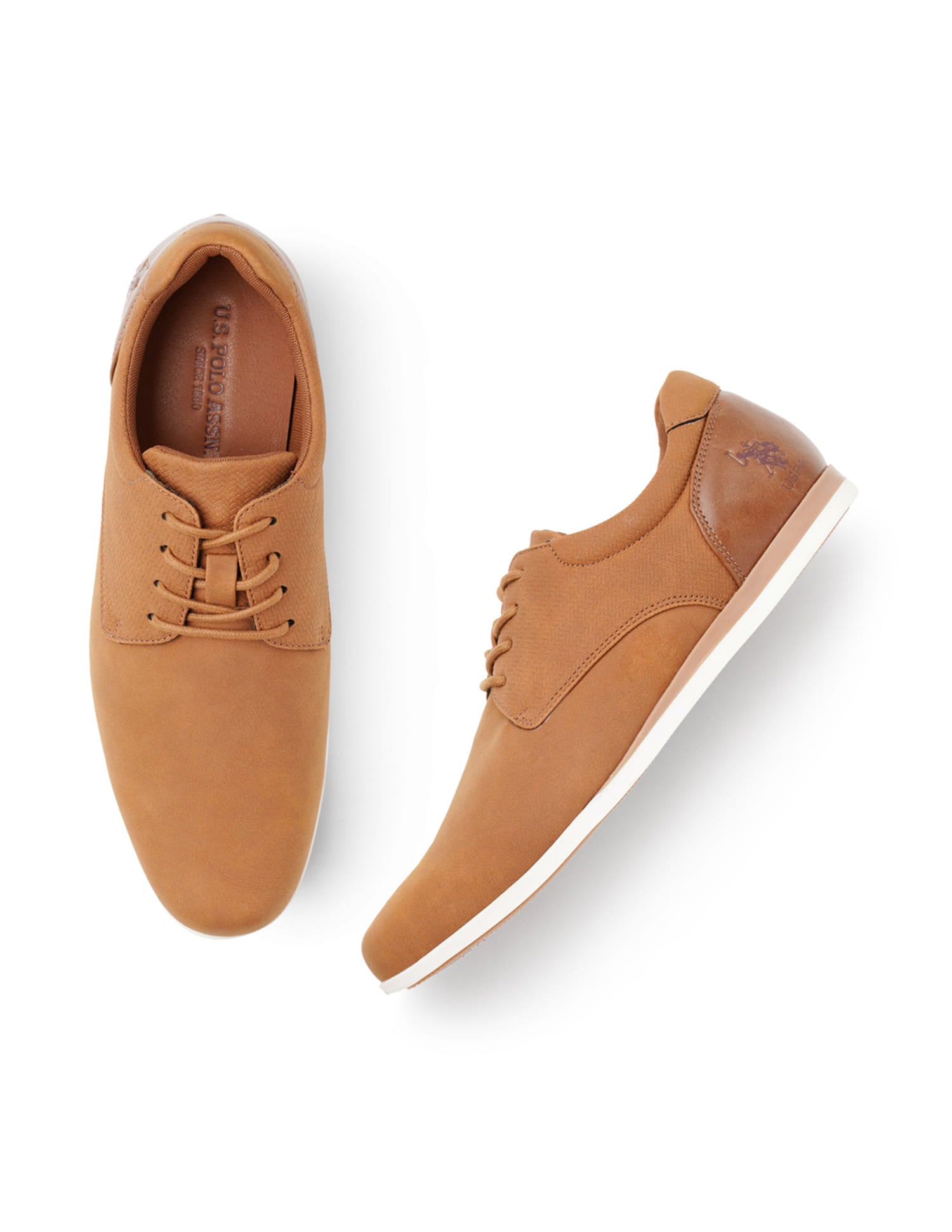 Men Lucius 3.0 Tan Work Casuals Lace Up Shoes Tan - U.S. Polo Assn. India | Large