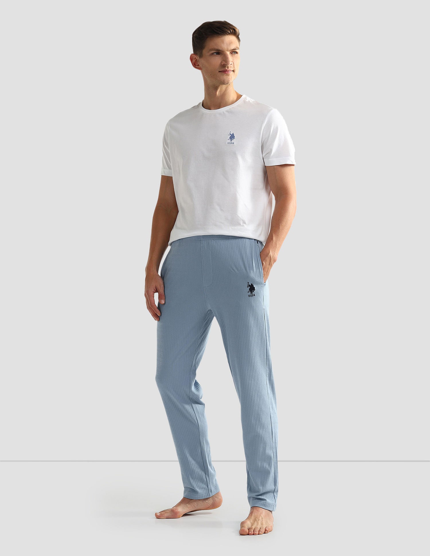 All Over Stripe OELP4 Lounge Track Pants - Pack Of 1 Galcier Lake - U.S. POLO ASSN. | Large