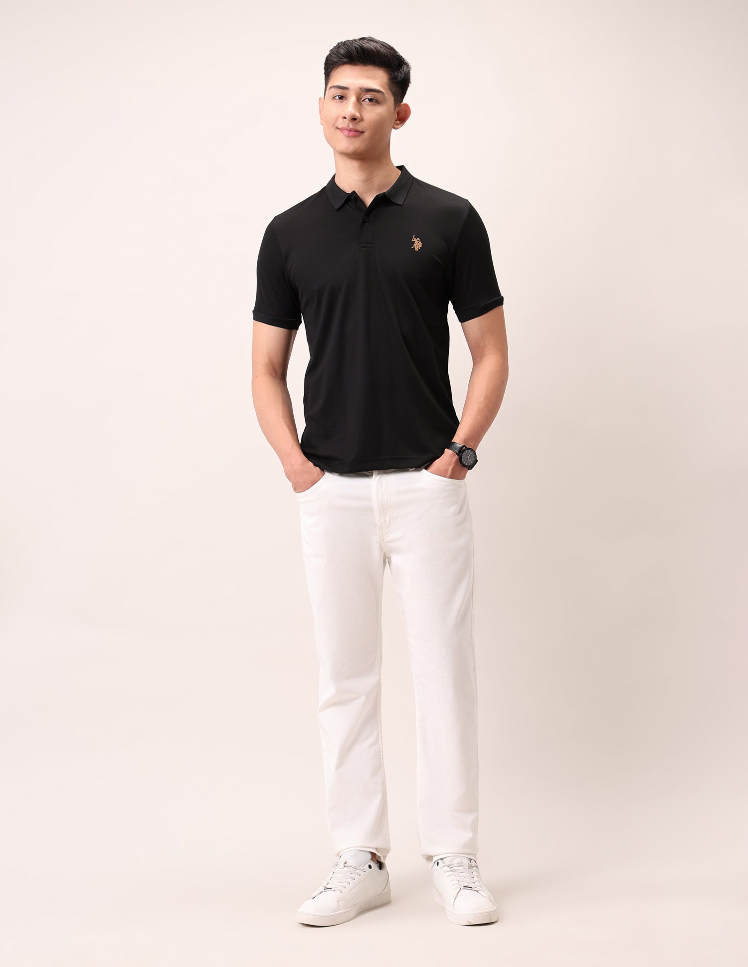 Muscle Fit Outdoor Polo Shirt Black - U.S. Polo Assn. India | Large