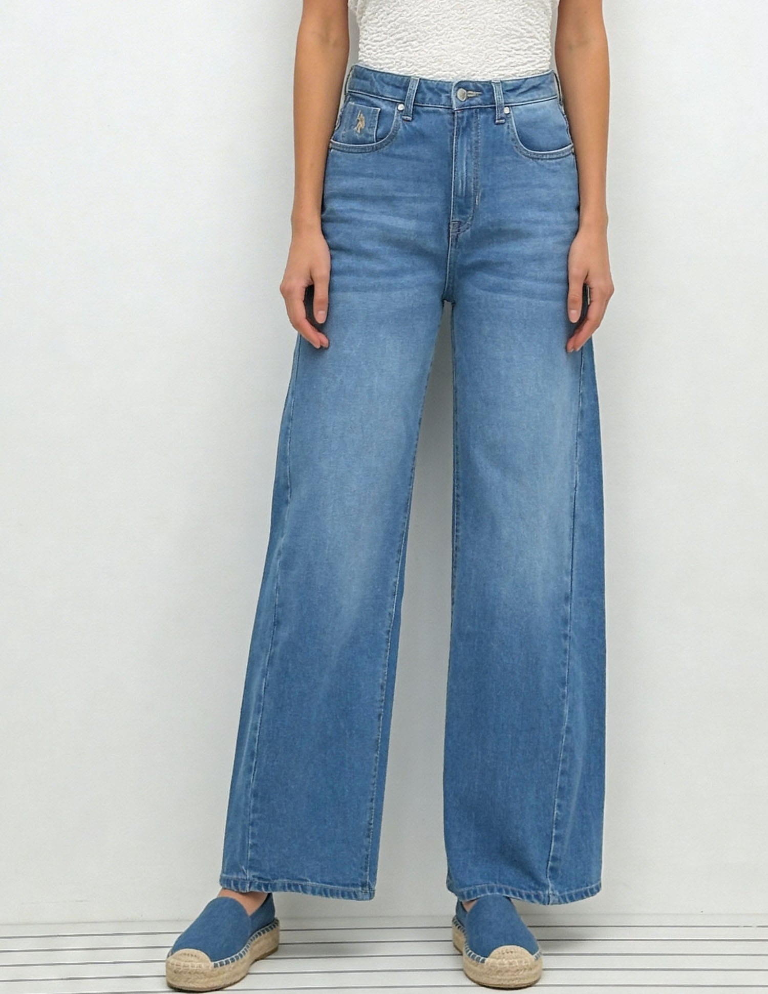 High Rise Baggy Fit Jeans Blue - U.S. Polo Assn. India | Large