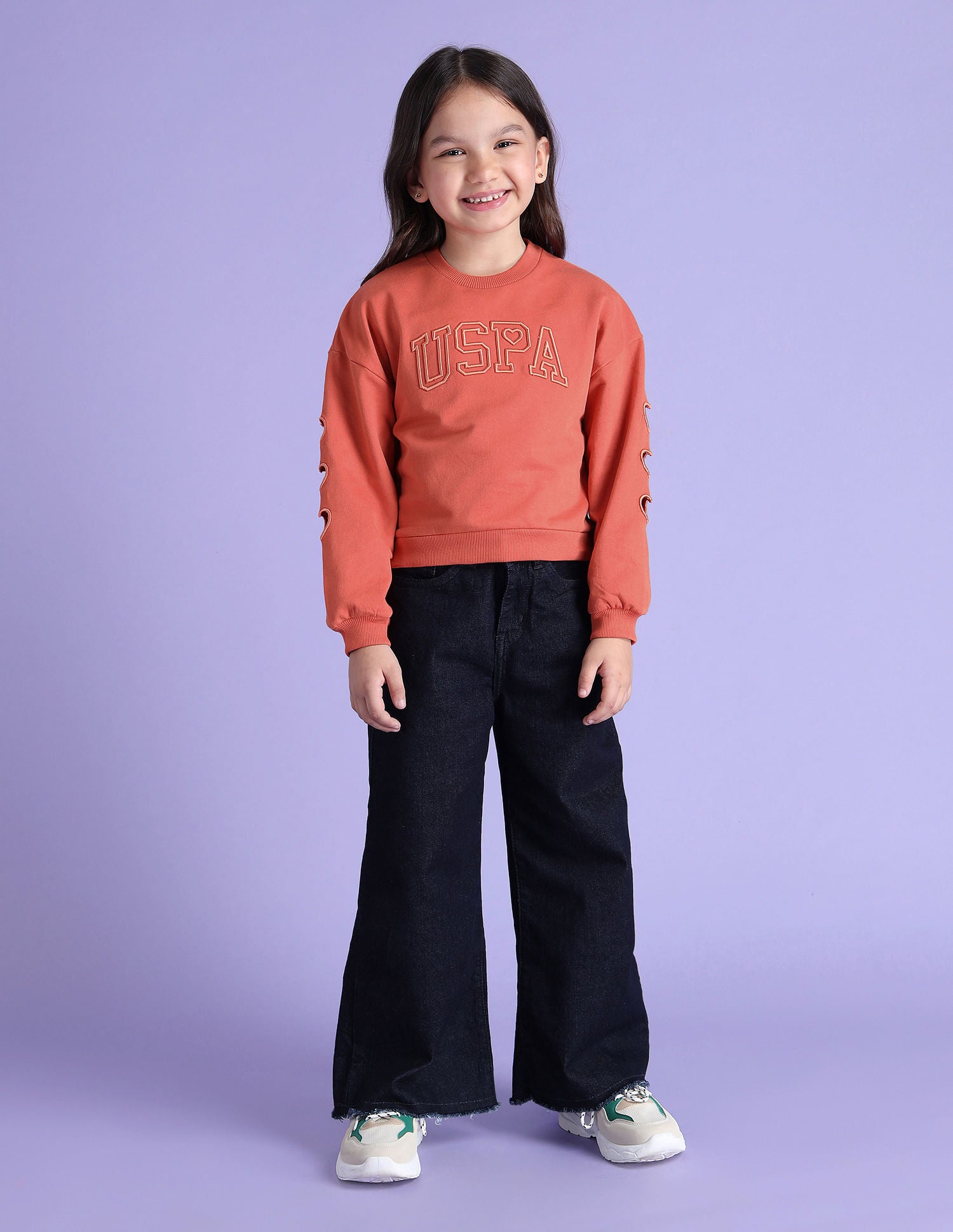 Girls Appliqued Regular Fit Sweatshirt Red - U.S. POLO ASSN. | Large