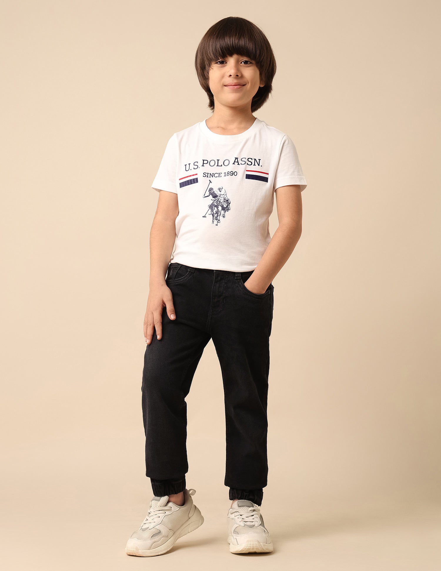 Boys Stone Washed Relaxed Fit Jeans Black - U.S. POLO ASSN. | Large