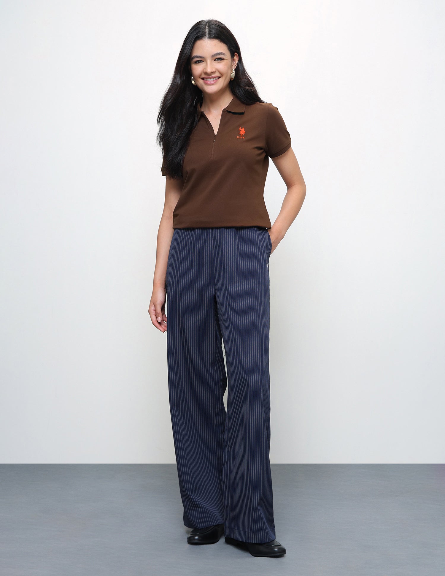 Solid Regular Fit Polo Shirt Brown - U.S. Polo Assn. India | Large