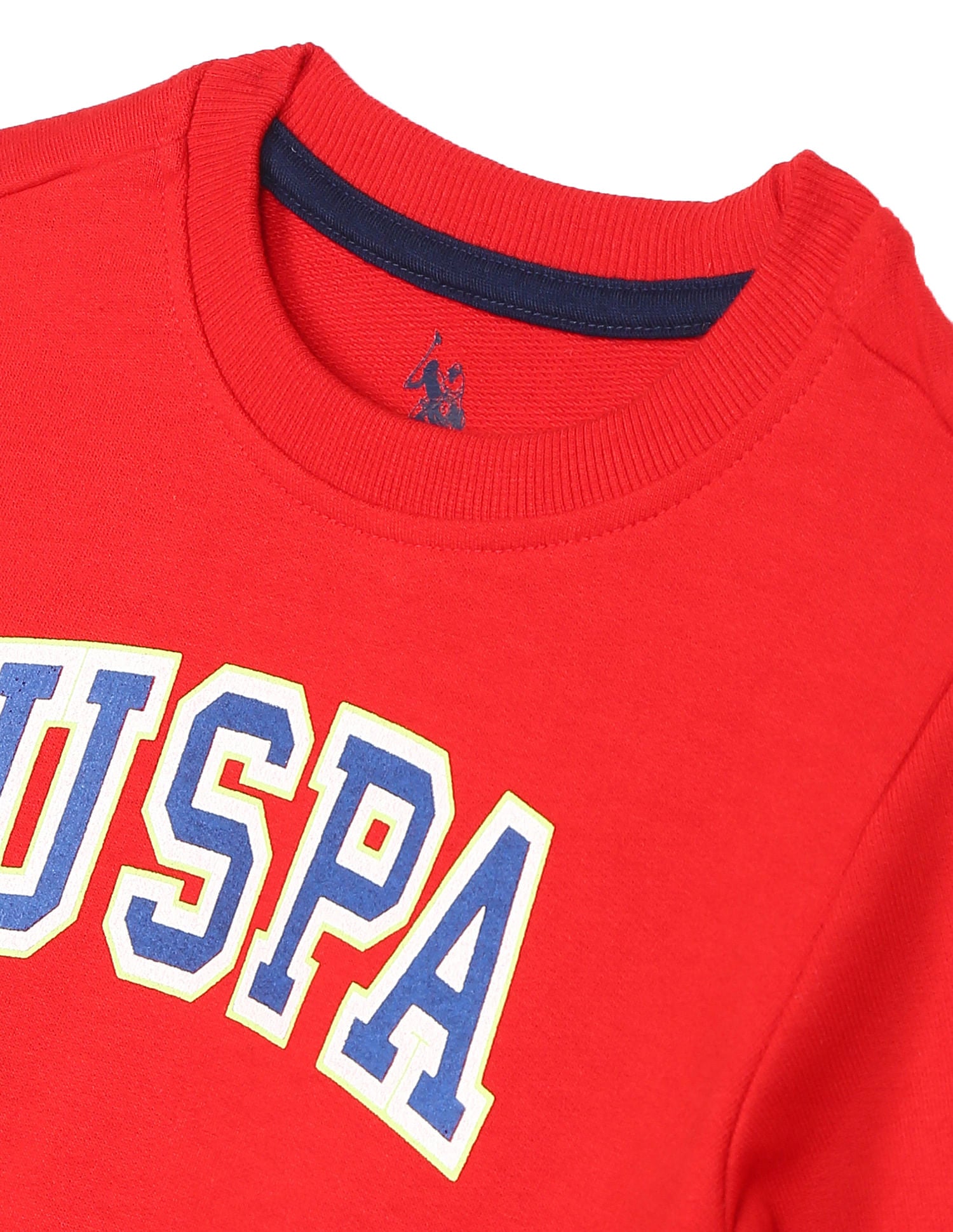 Crew Neck Brand Print Sweatshirt Red - U.S. POLO ASSN. | Large