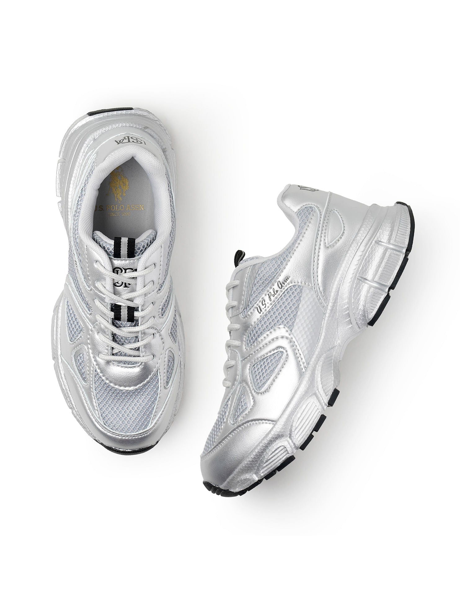 Women Erica Solid Sneakers Silver - U.S. POLO ASSN. | Large