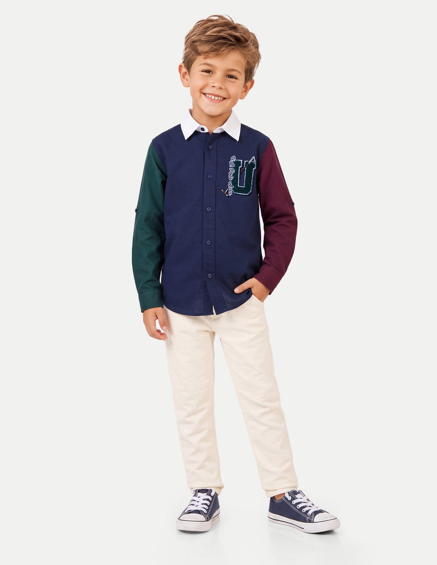 Colourblocked Oxford Shirt Green - U.S. Polo Assn. India | Large