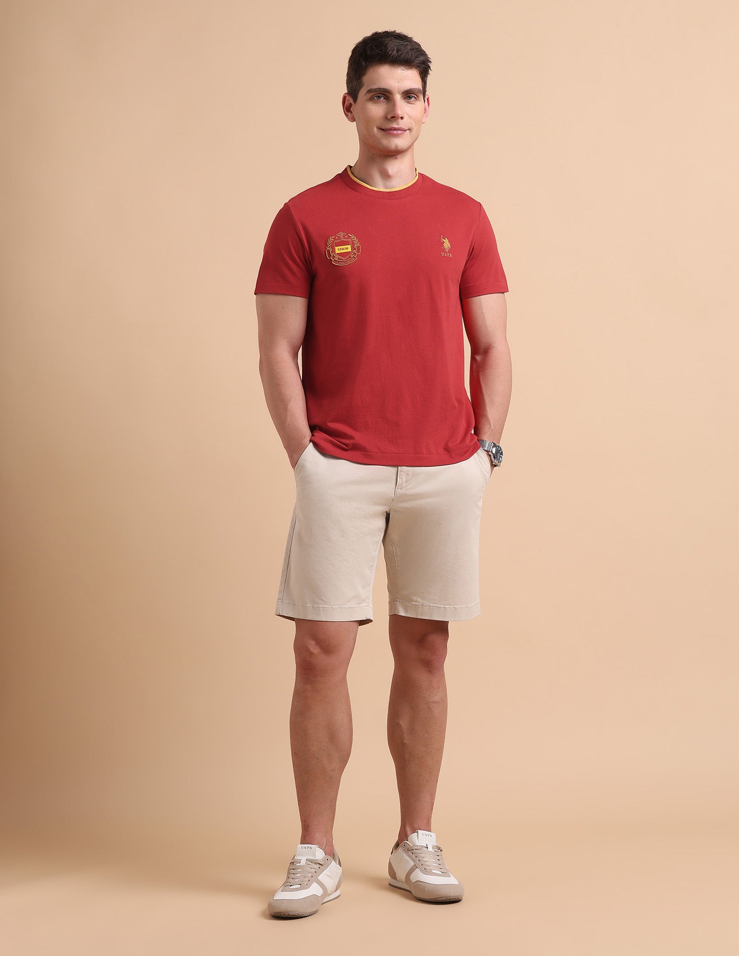 Solid Pure Cotton T-Shirt Maroon - U.S. POLO ASSN. | Large