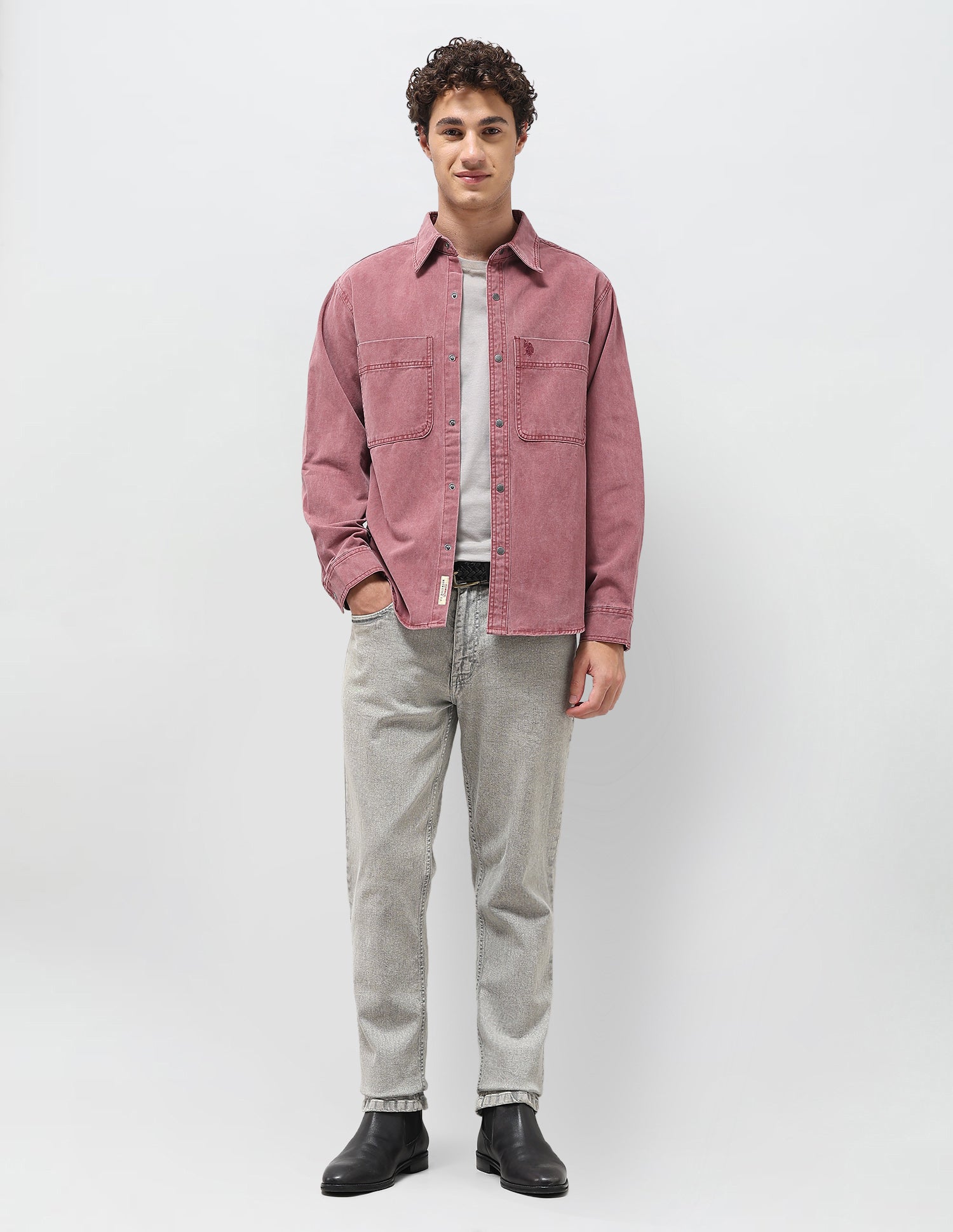 Solid Relaxed Fit Shirt Rose - U.S. Polo Assn. India | Large