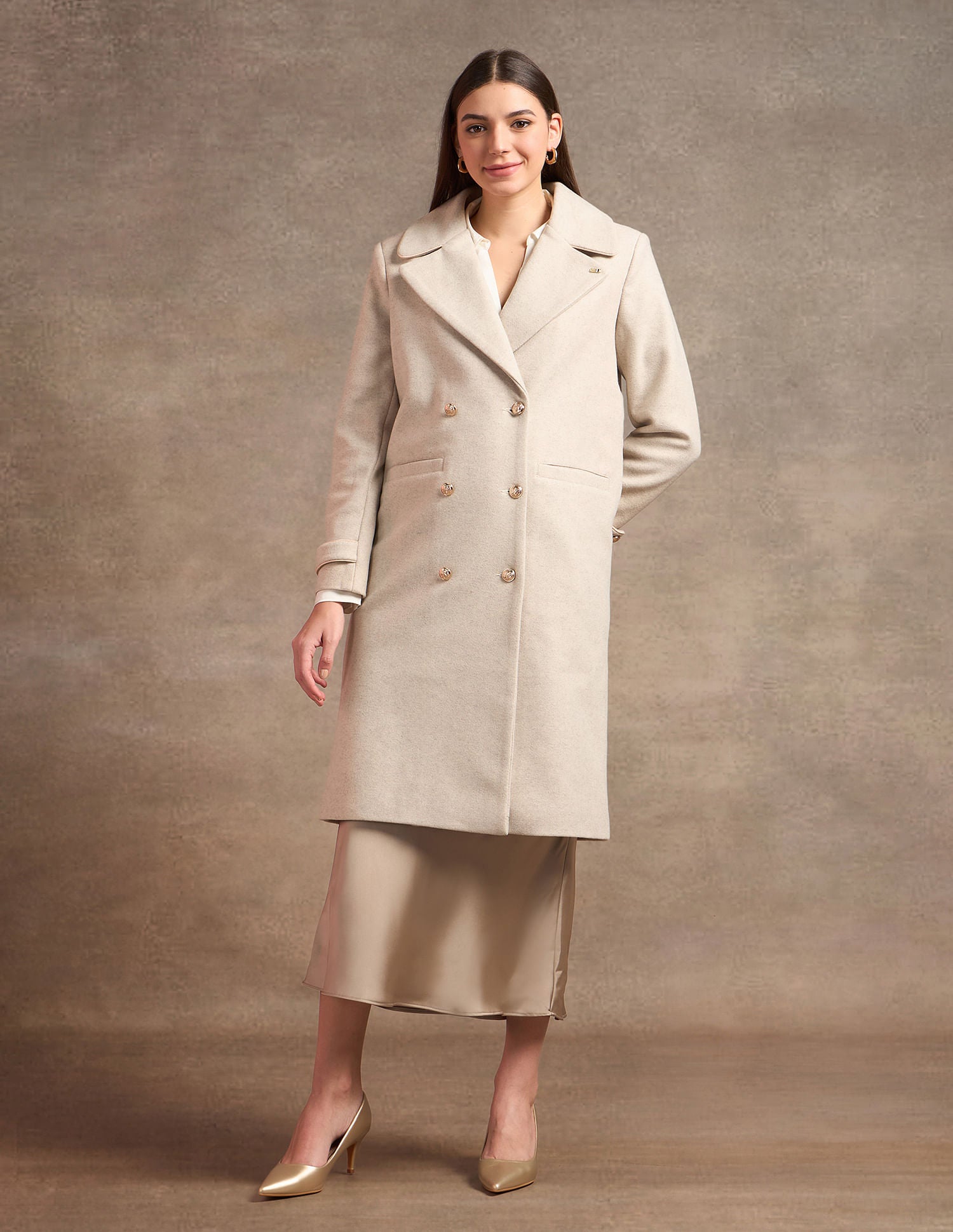 Longline Lapel Collar Jacket Off White - U.S. Polo Assn. India | Large