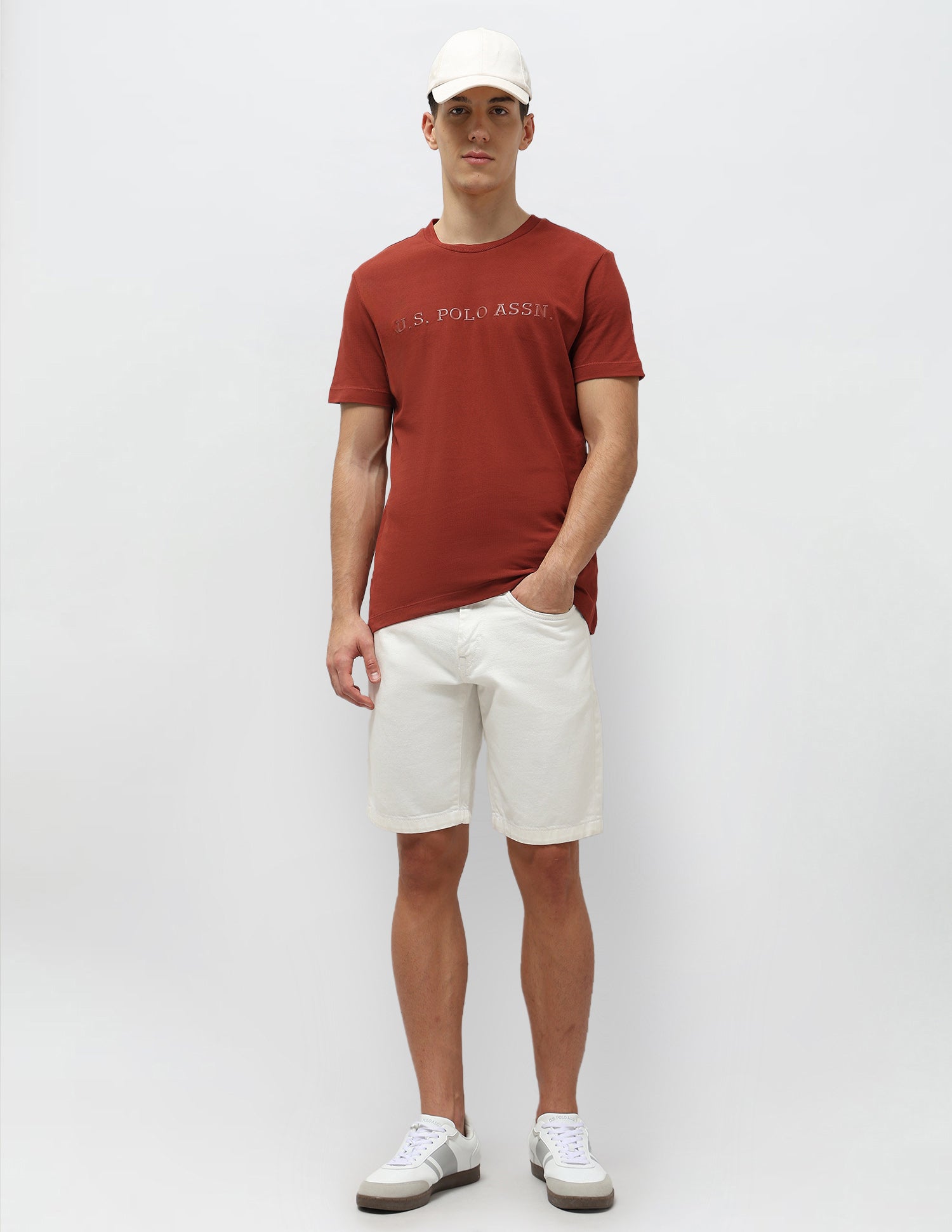Brand Embossed Slim Fit T-Shirt Rust - U.S. POLO ASSN. | Large