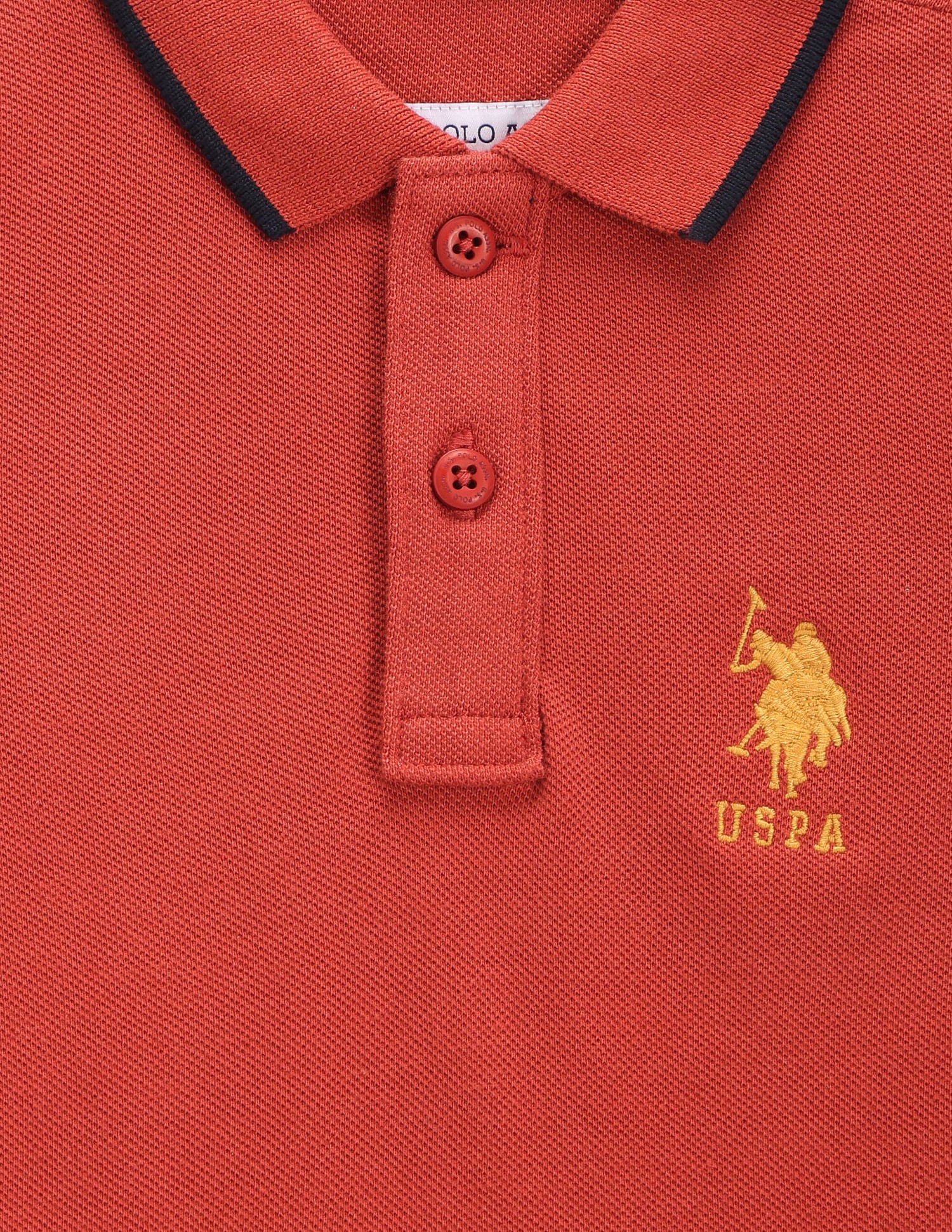 Boys Pure Cotton Polo Shirt Rust - U.S. POLO ASSN. | Large