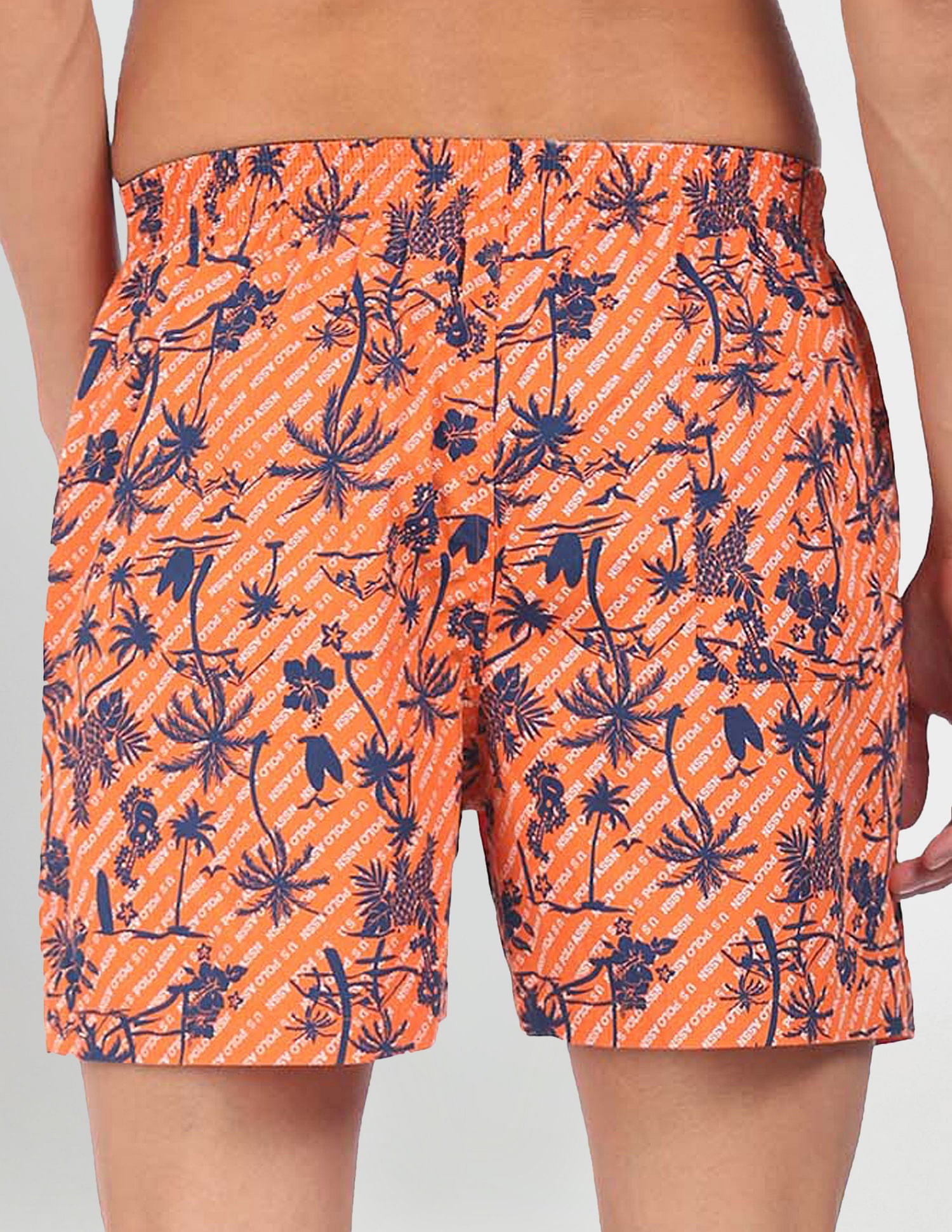 Back Pocket All Over Print IYAC Boxers - Pack Of 1 Orange - U.S. POLO ASSN. | Large