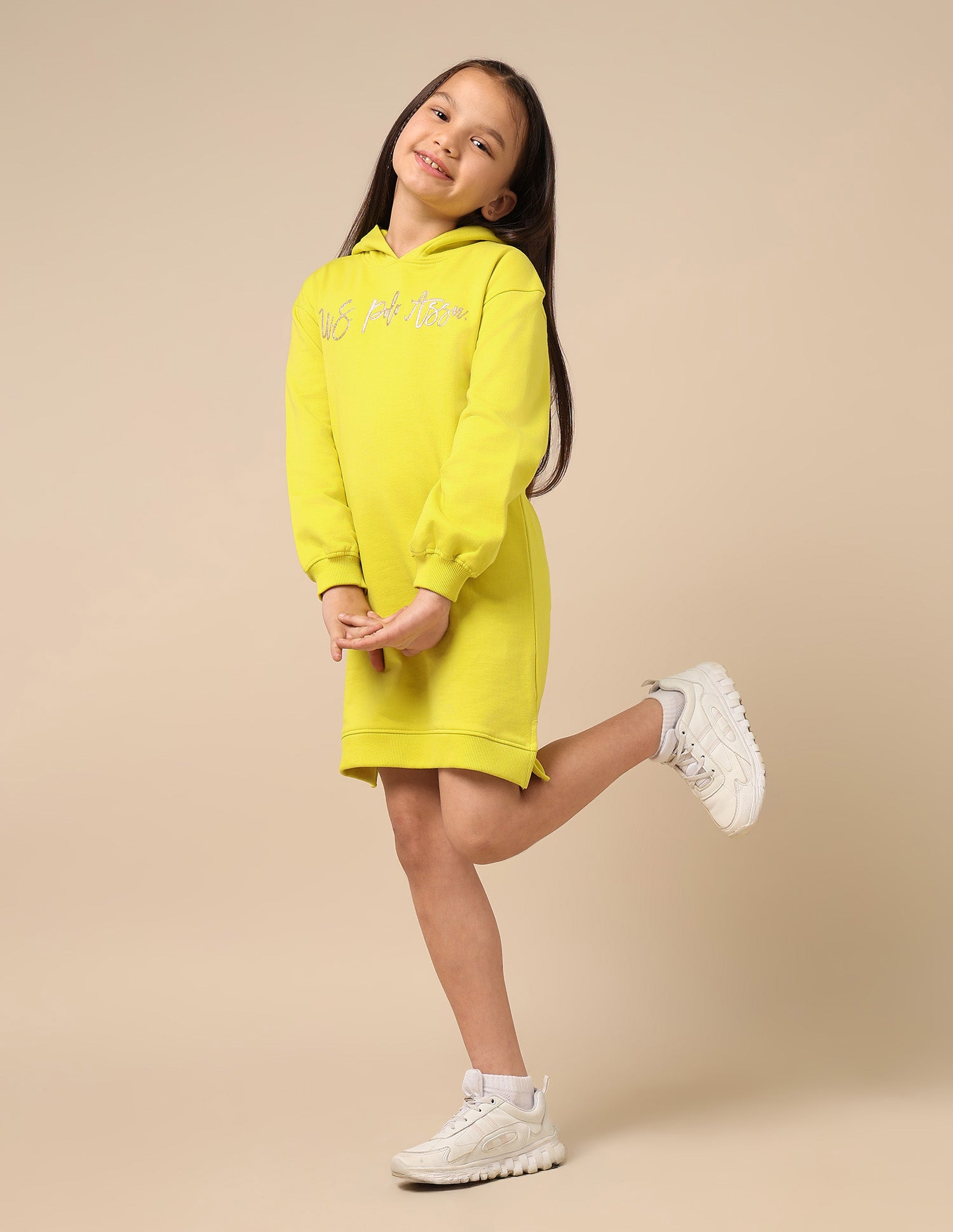 Girls Hooded Sweat Dress Lime - U.S. POLO ASSN. | Large