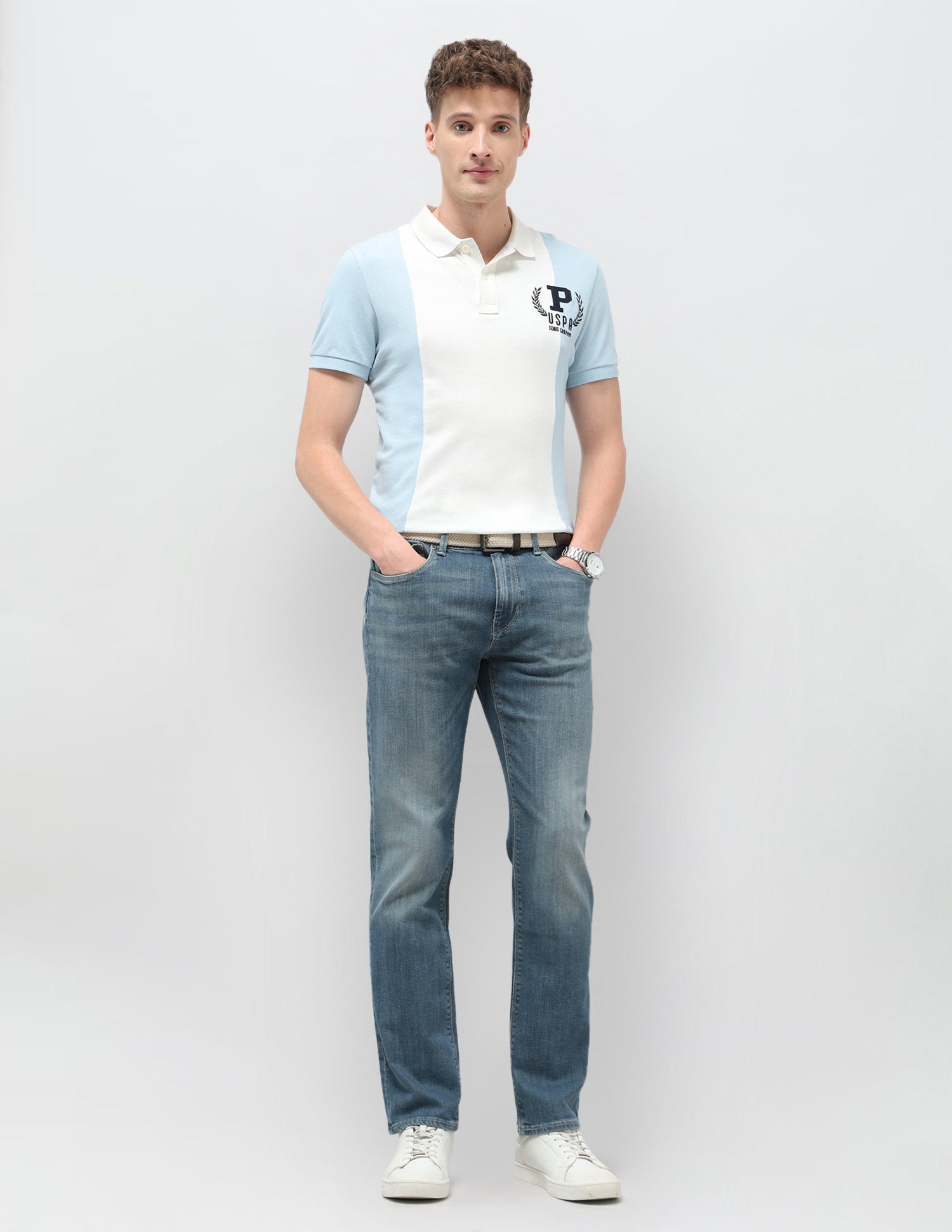 Harold Slim Straight Fit Blue Jeans Blue - U.S. POLO ASSN. | Large