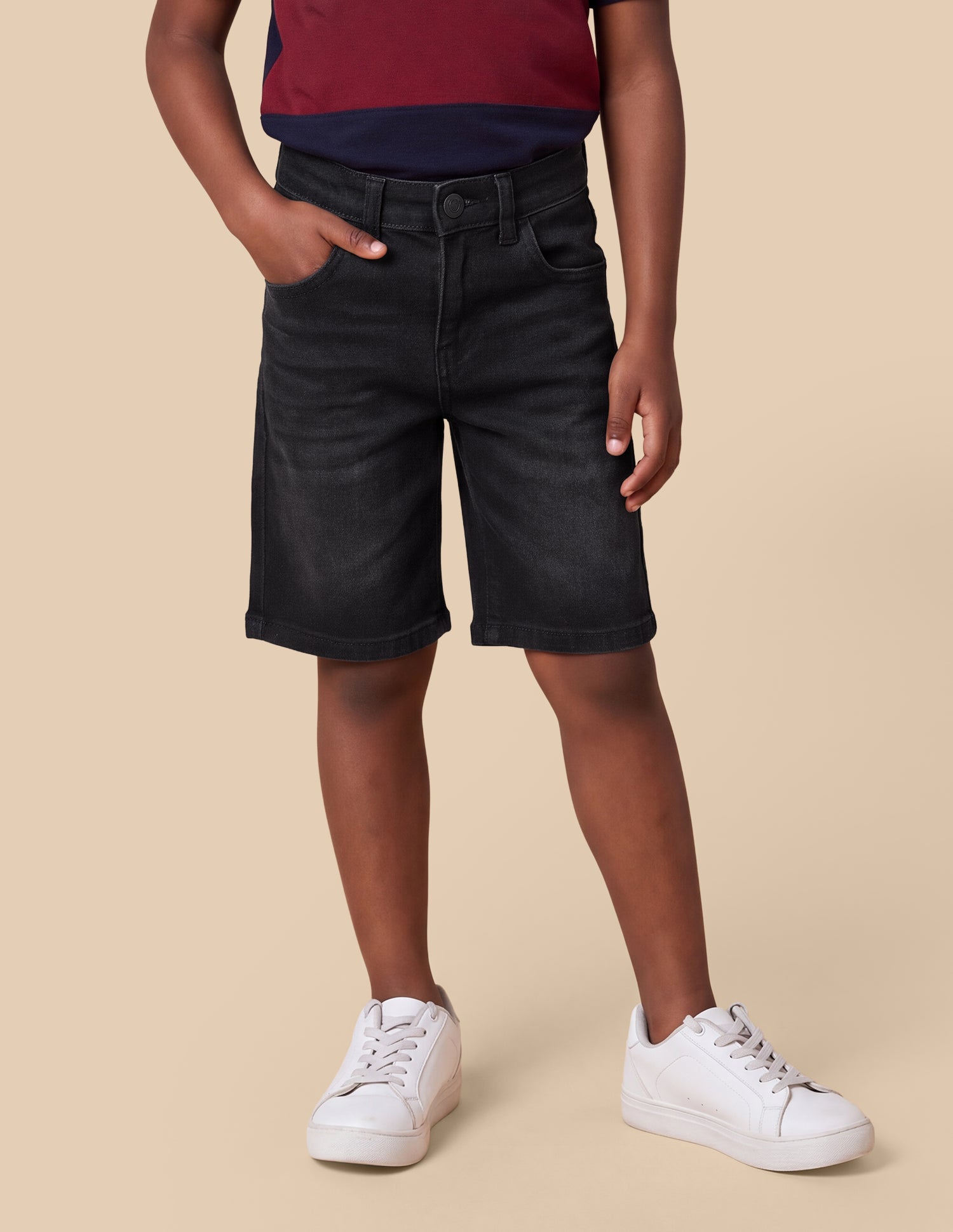 Mid Rise Regular Fit Denim Shorts Black - U.S. Polo Assn. India | Large