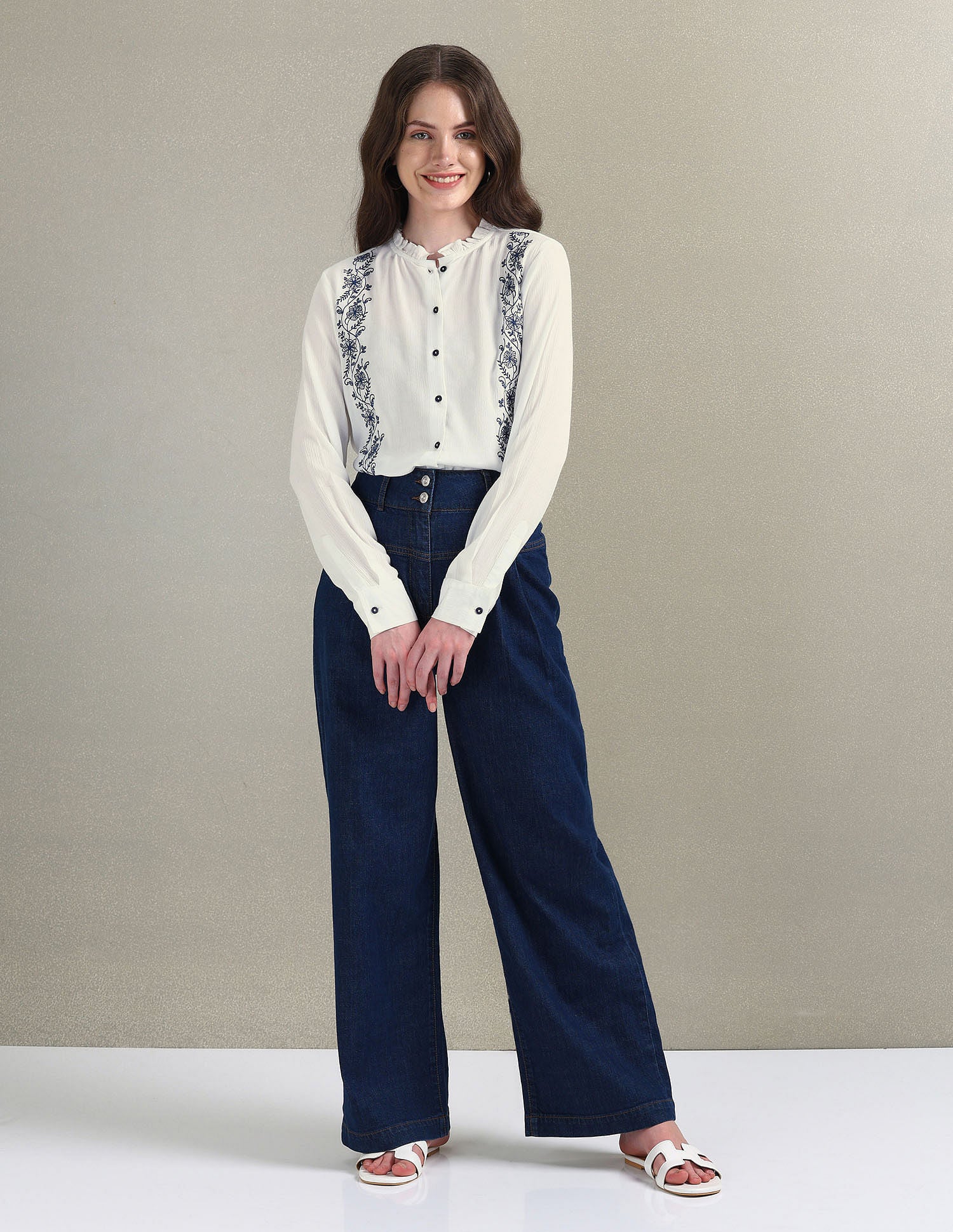 Long Sleeve Embroidered Top White - U.S. POLO ASSN. | Large