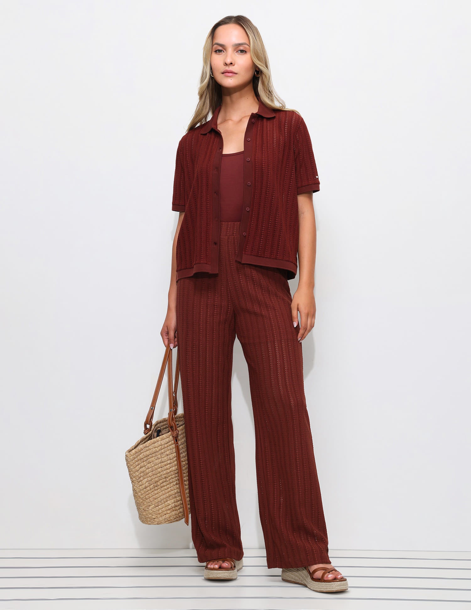 Mid-Rise Textured Straight Fit Trouser Orange - U.S. Polo Assn. India | Large