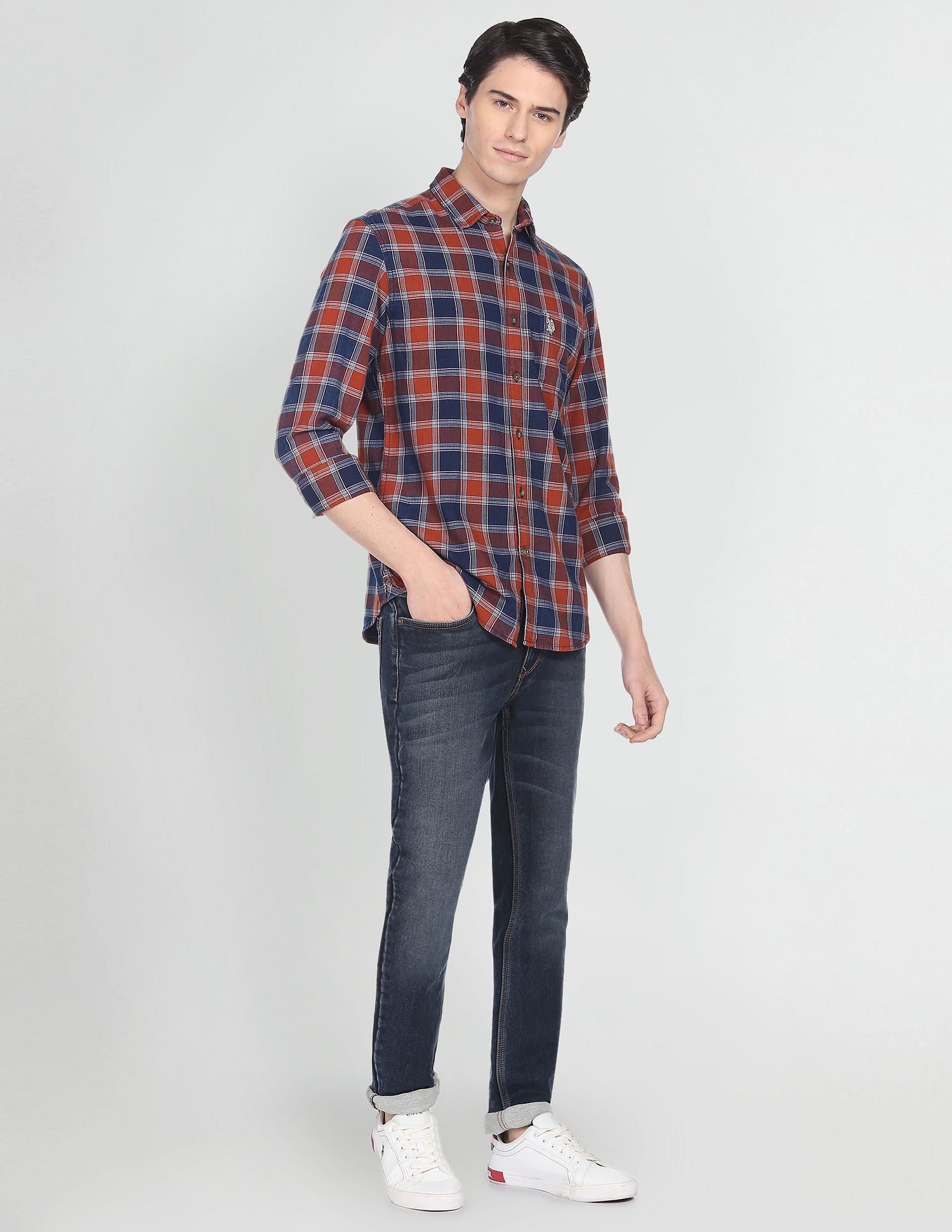 Indigo Vat Check Shirt Indigo - U.S. Polo Assn. India | Large