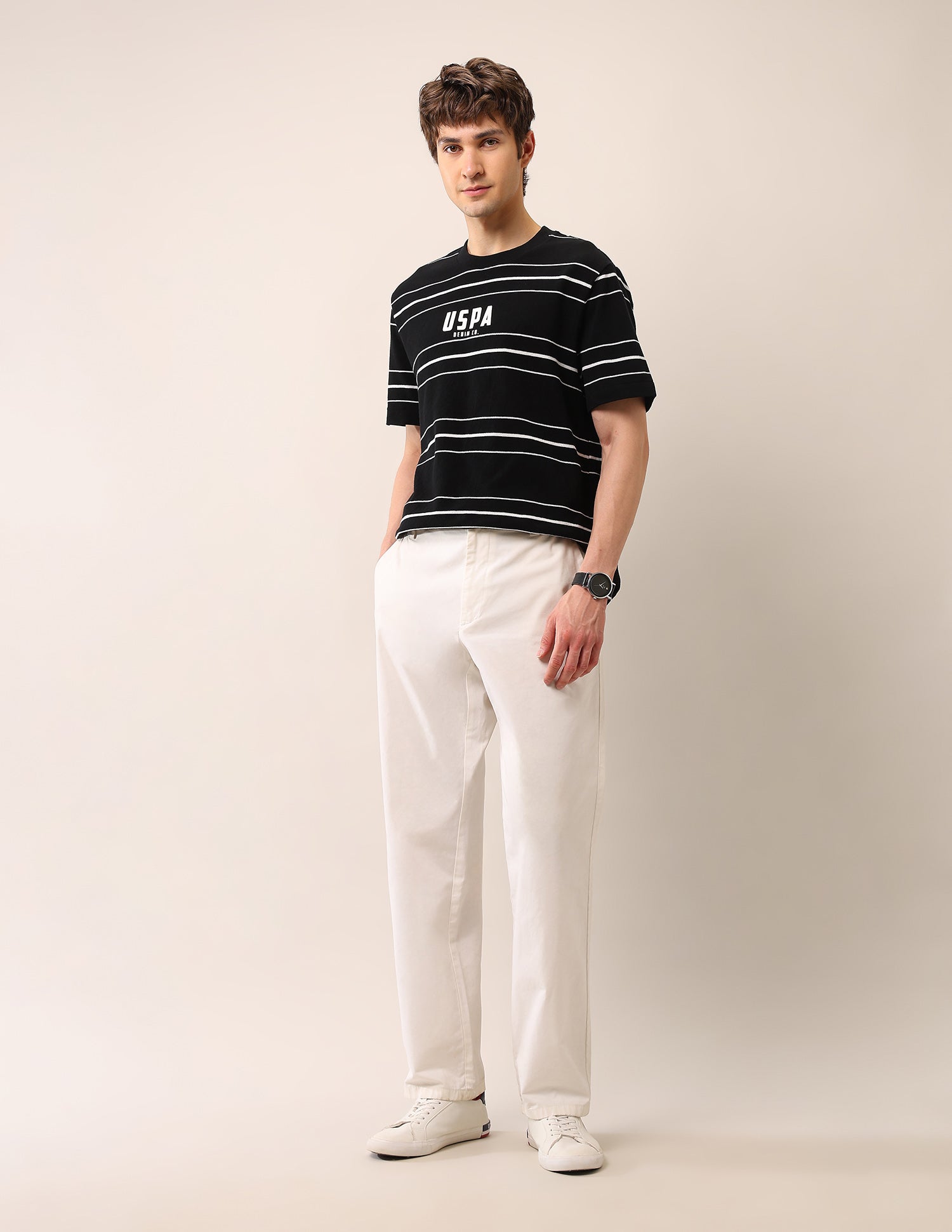 Relaxed Fit Pure Cotton T-Shirt Black - U.S. Polo Assn. India | Large