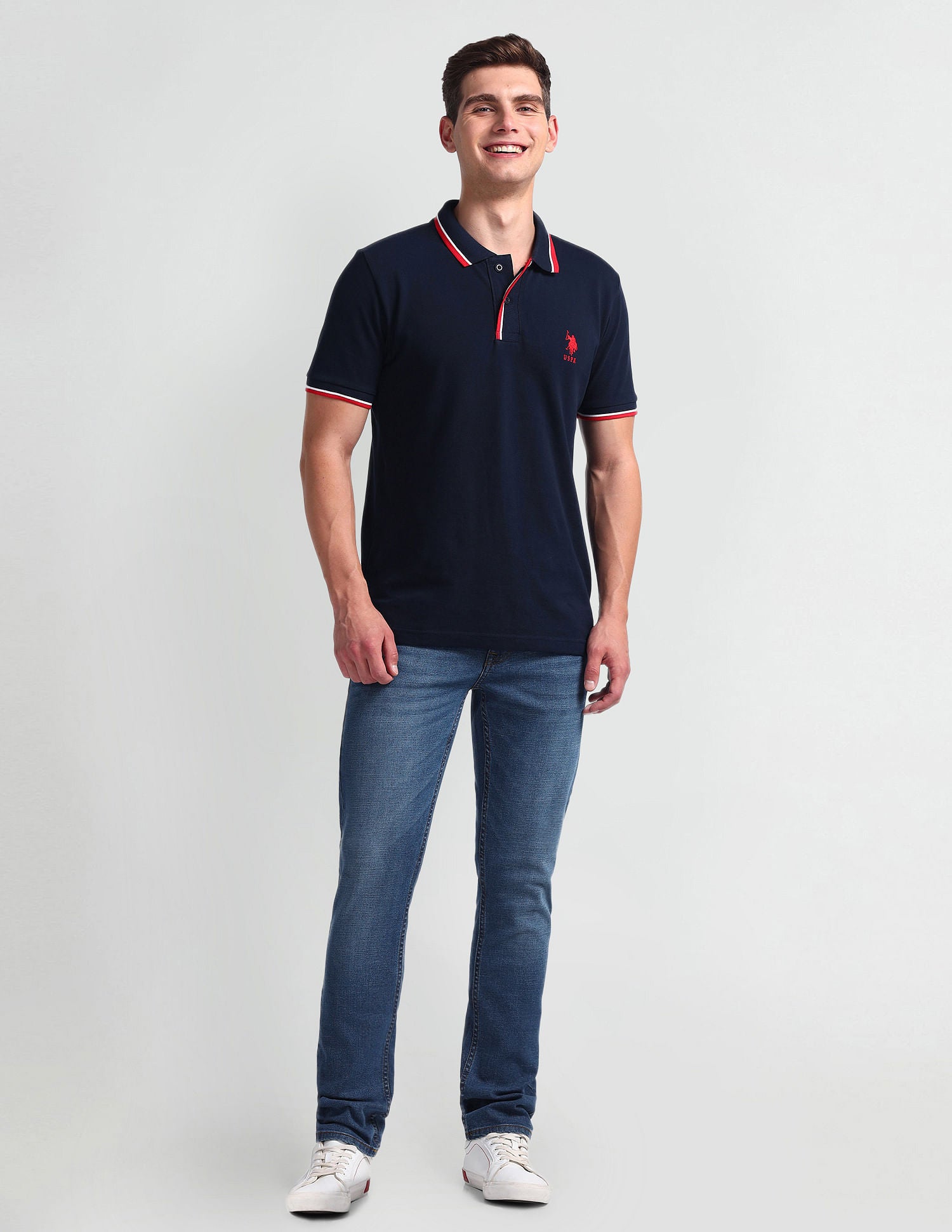 Regallo Skinny Fit Blue Jeans Blue - U.S. Polo Assn. India | Large