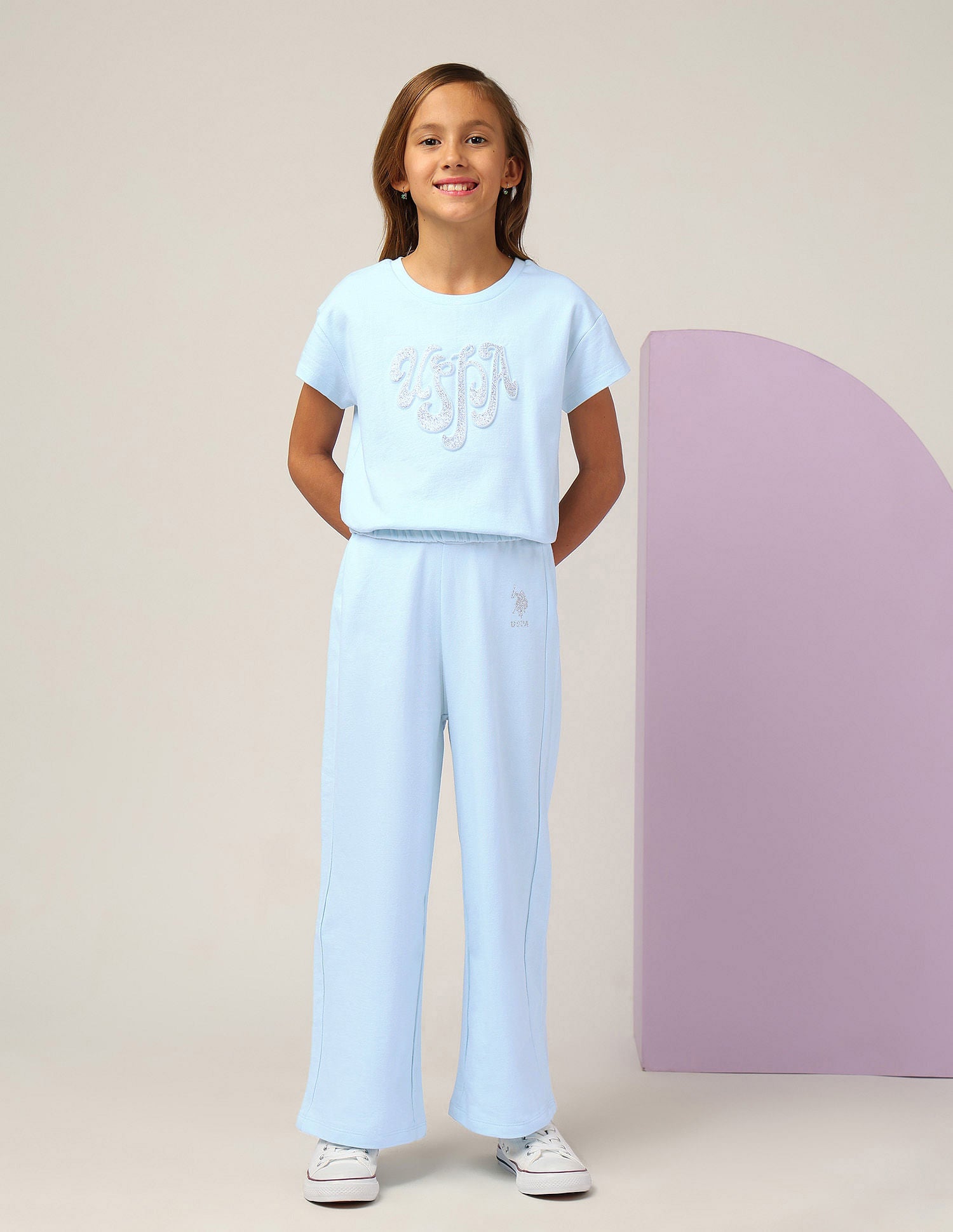 Girls Brand Printed Co-Ords Blue - U.S. POLO ASSN. | Large