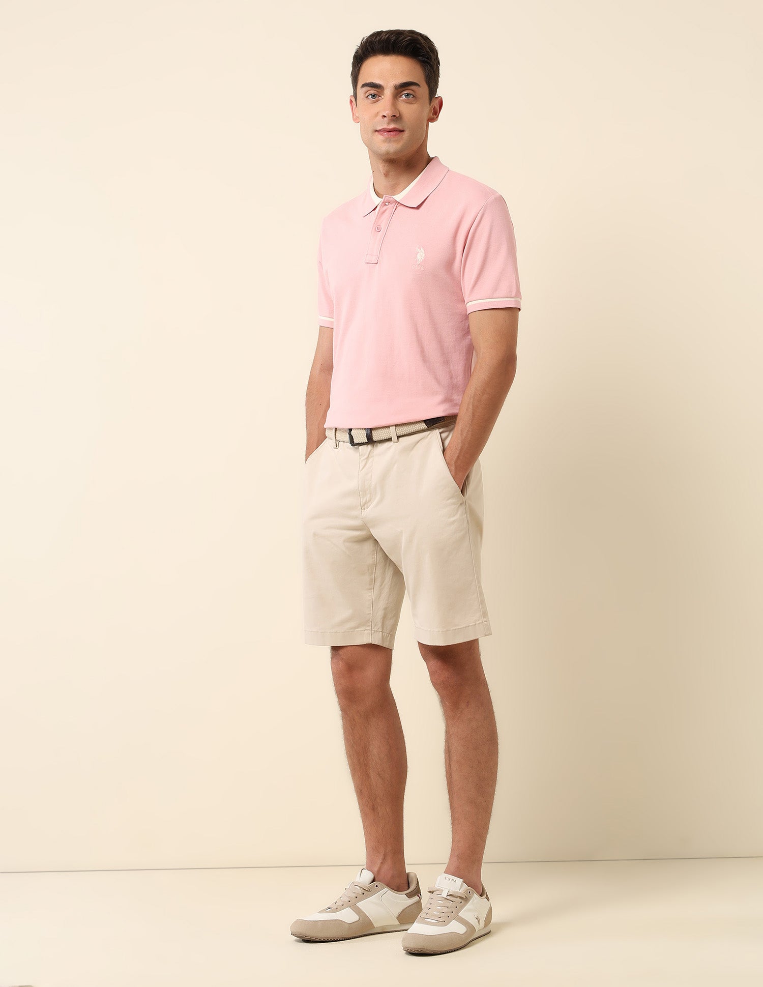 Pure Cotton Slim Fit Polo Shirt Pink - U.S. Polo Assn. India | Large