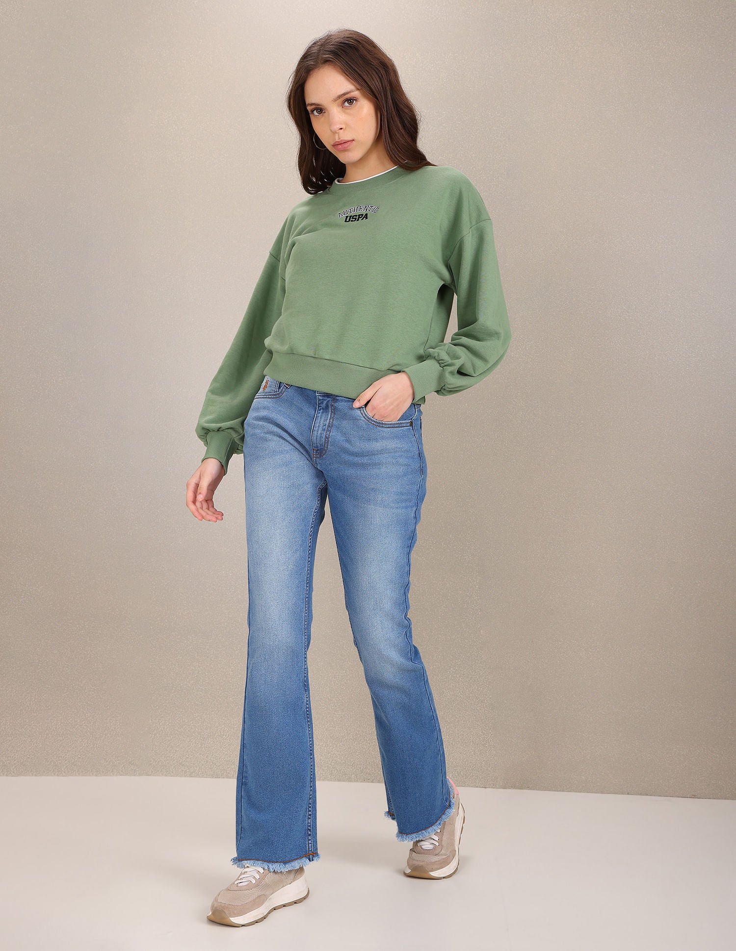 Mid Rise Skinny Flared Fit Jeans Blue - U.S. Polo Assn. India | Large