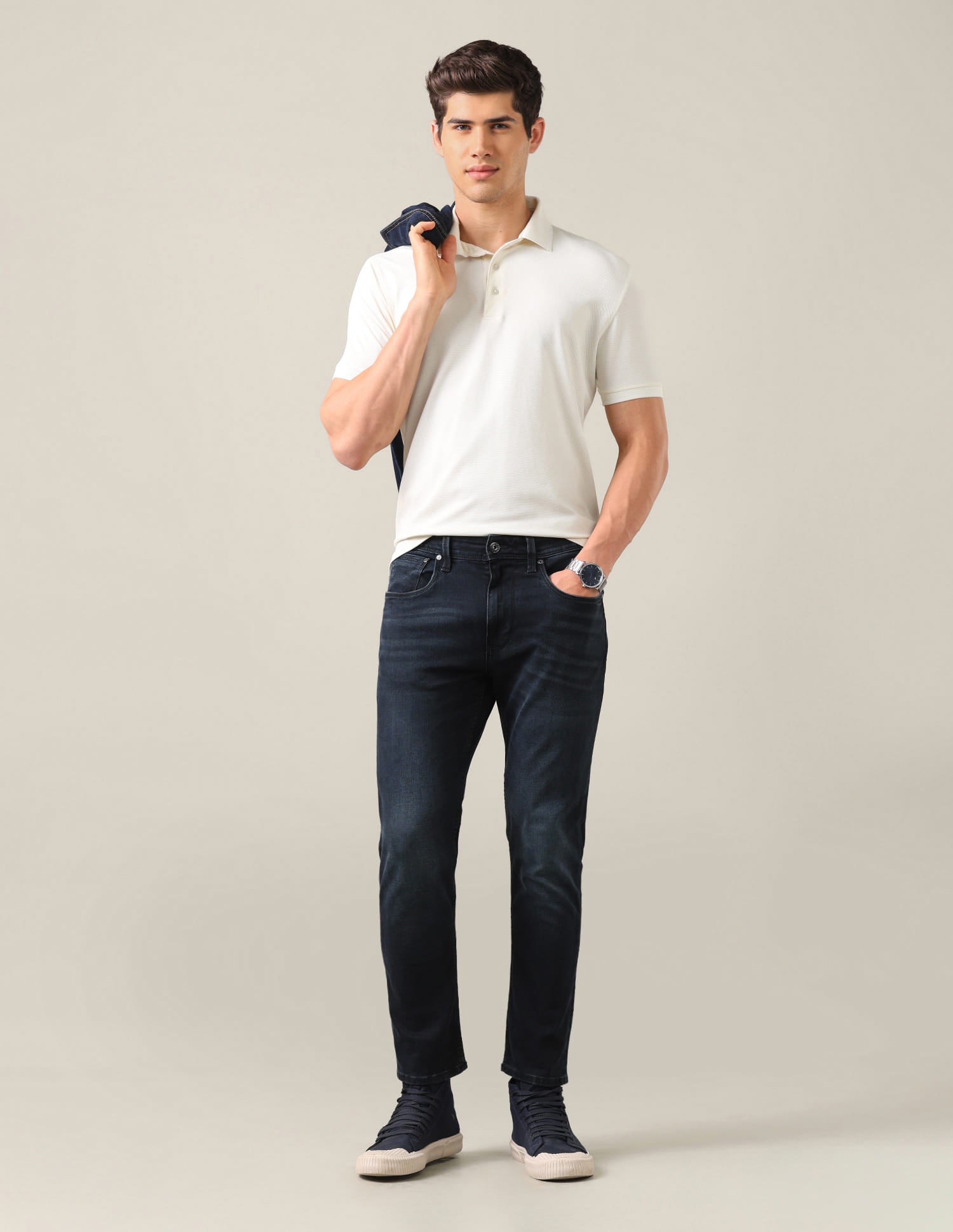 Cole Comfort Cropped Fit Blue Jeans Blue - U.S. Polo Assn. India | Large