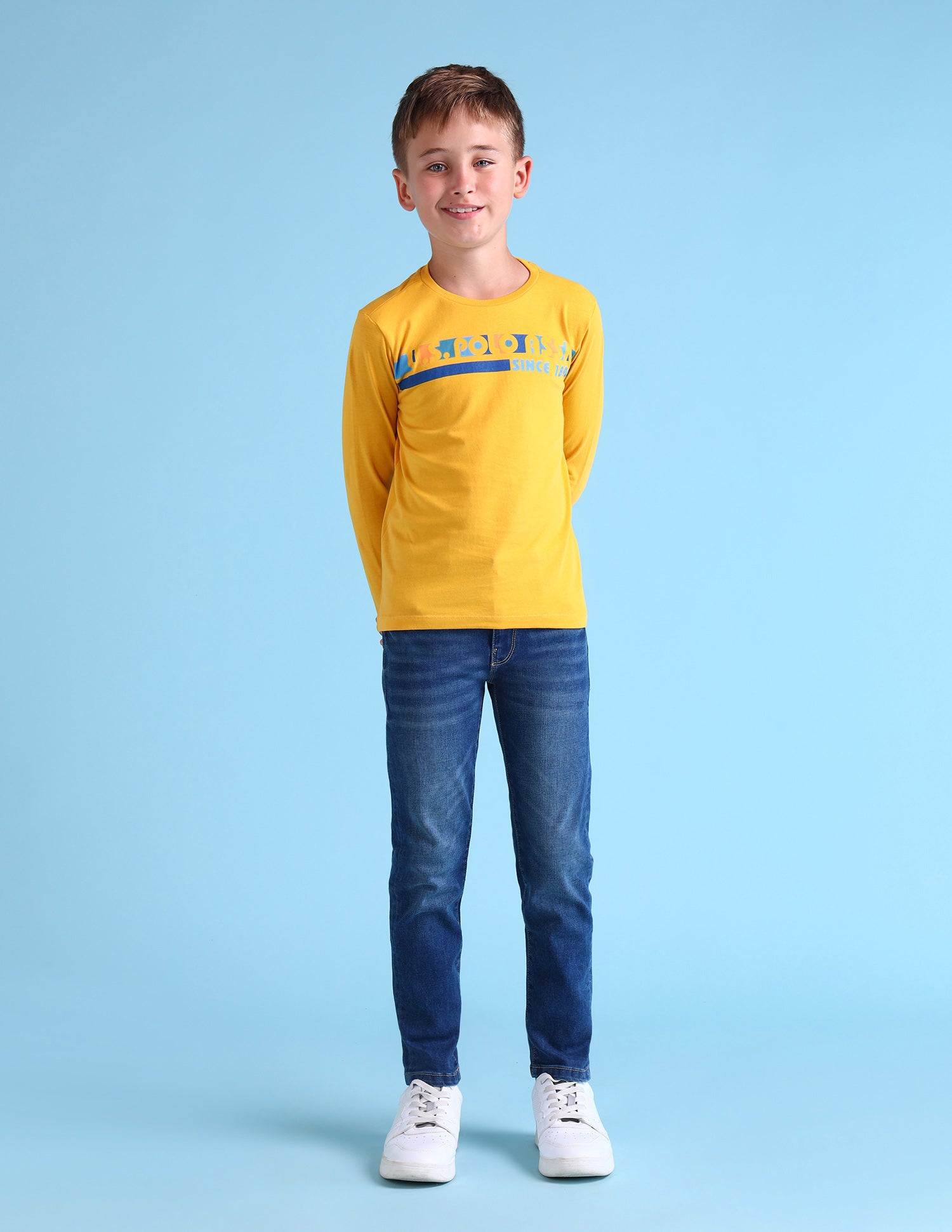 Boys Cotton Regular Fit T-Shirt Yellow - U.S. POLO ASSN. | Large
