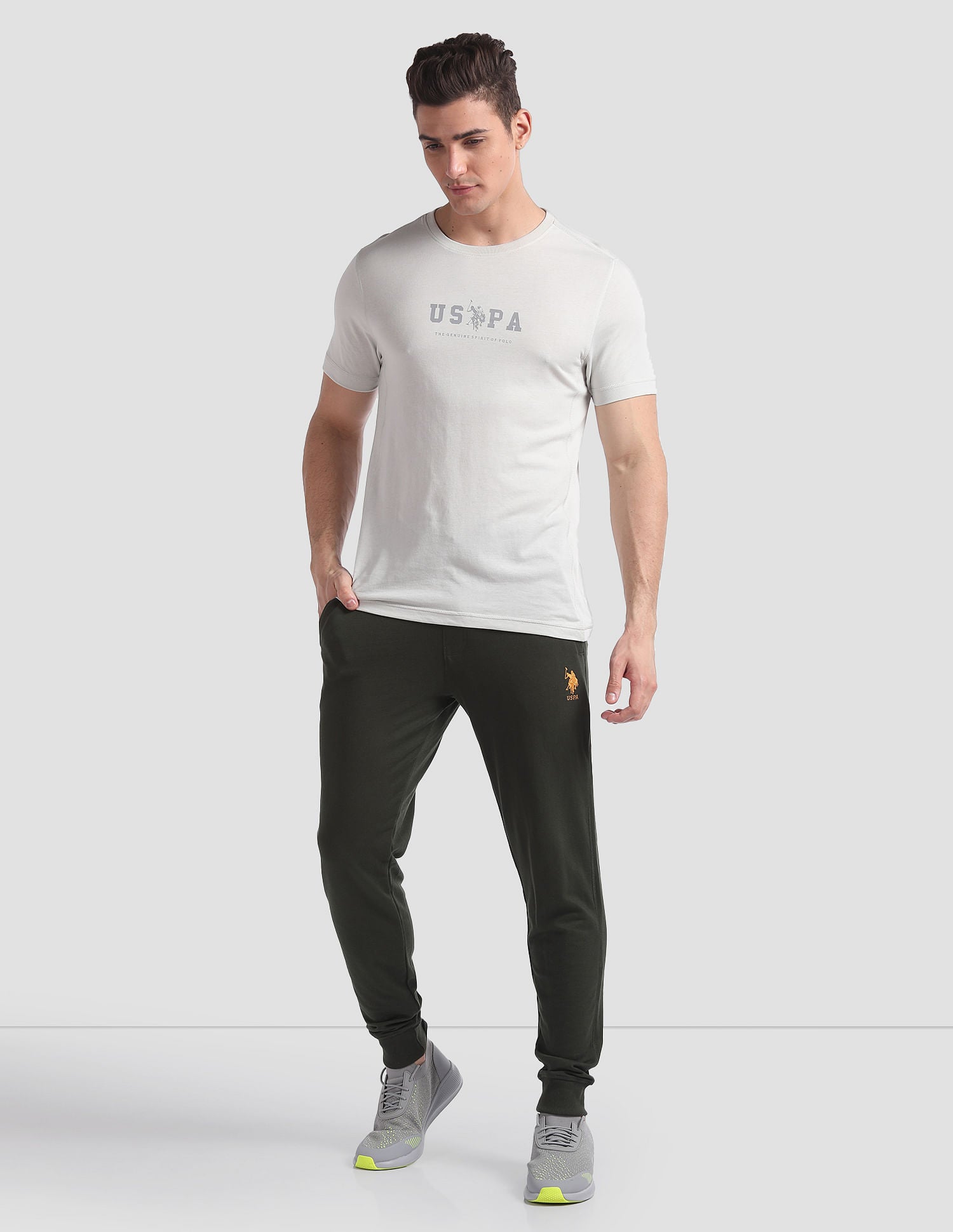 Mid Rise Drawstring Waist I604 Joggers - Pack Of 1 Olive - U.S. POLO ASSN. | Large