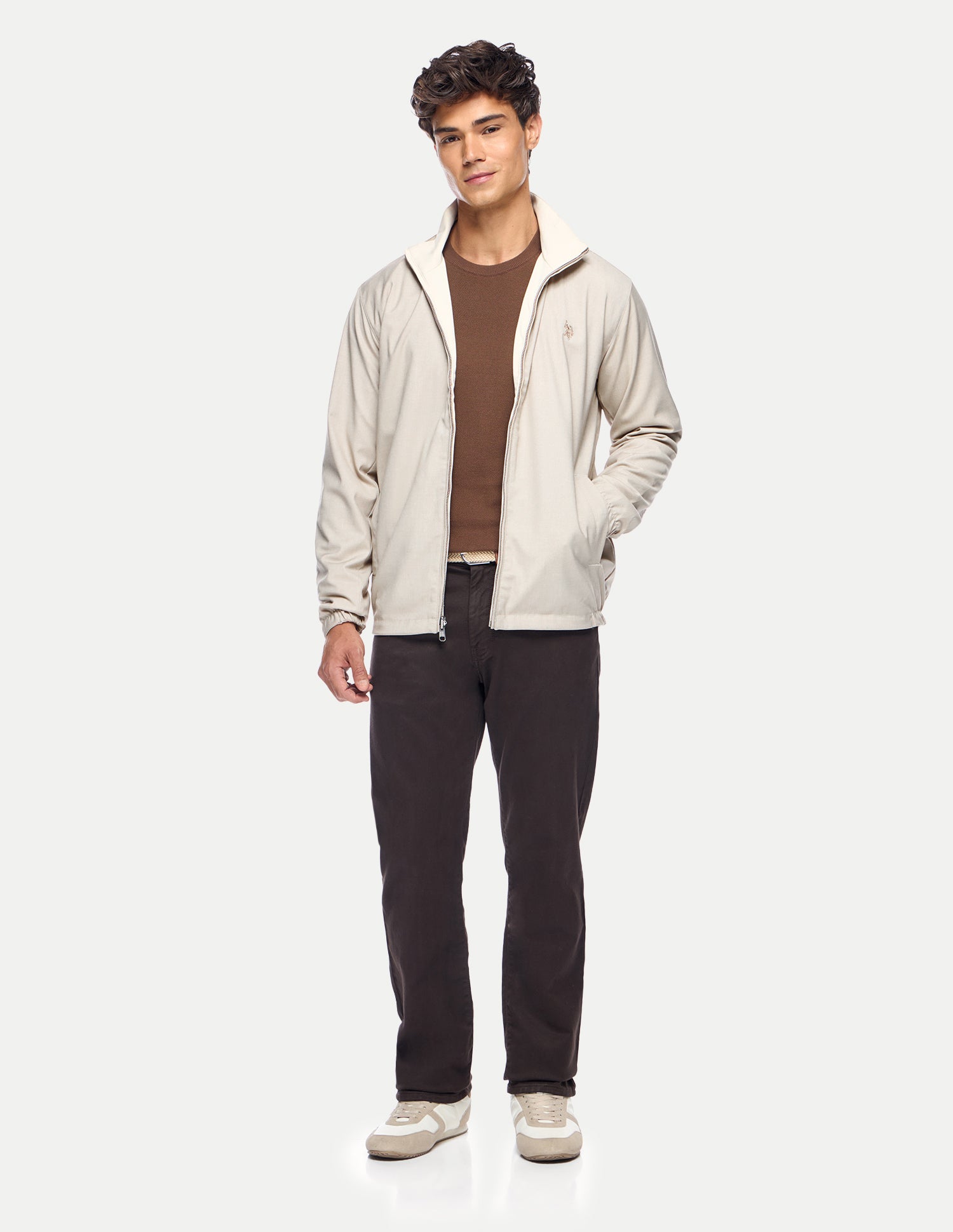 Solid Regular Fit Reversible Jacket Beige - U.S. Polo Assn. India | Large