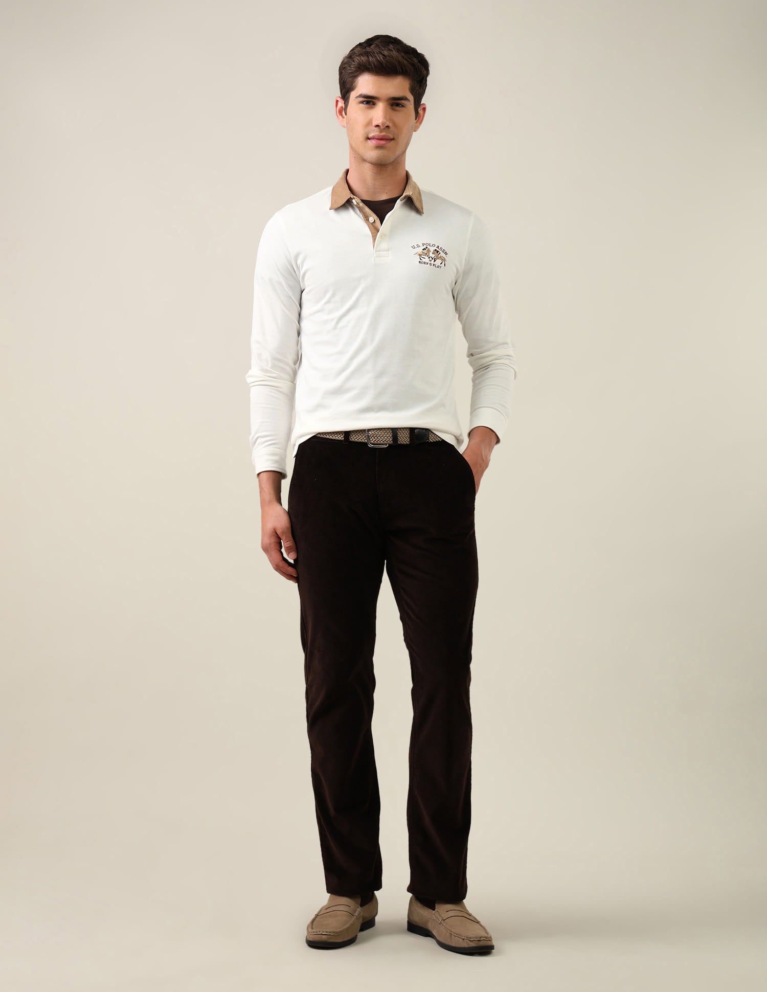 Solid Slim Fit Polo Shirt White - U.S. Polo Assn. India | Large