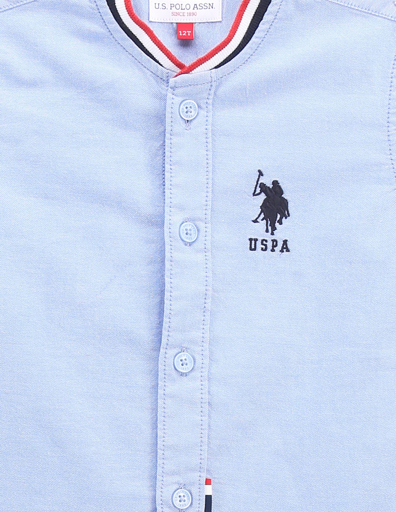 Boys Oxford Cotton Shirt Blue - U.S. POLO ASSN. | Large