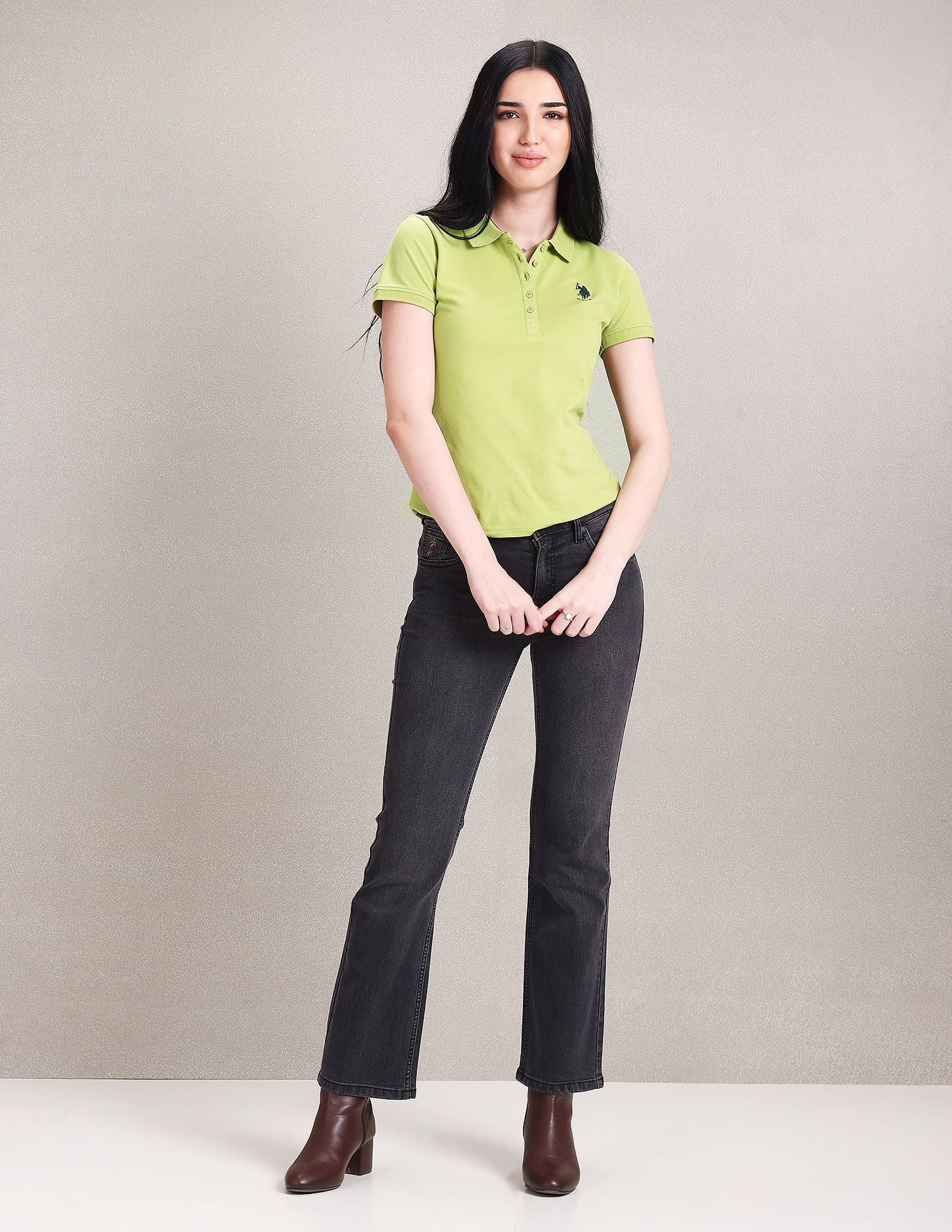 Solid Pique Polo Shirt Light Green - U.S. POLO ASSN. | Large