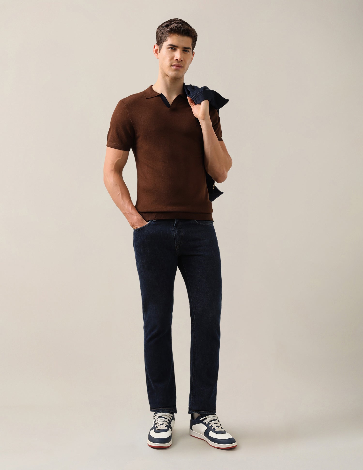 Solid Slim Fit Polo Shirt Brown - U.S. Polo Assn. India | Large