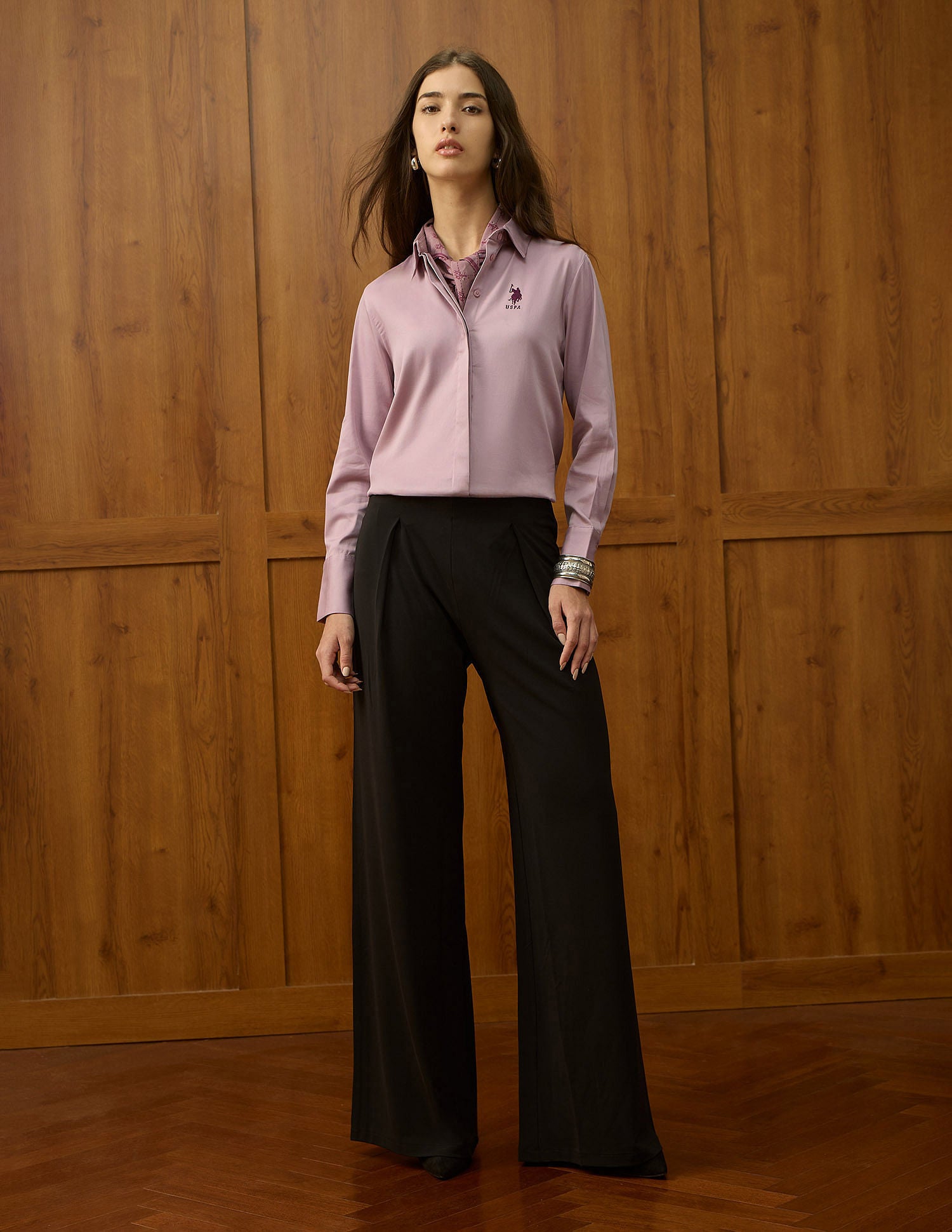 Regular Fit Satin Shirt Light Pink - U.S. POLO ASSN. | Large