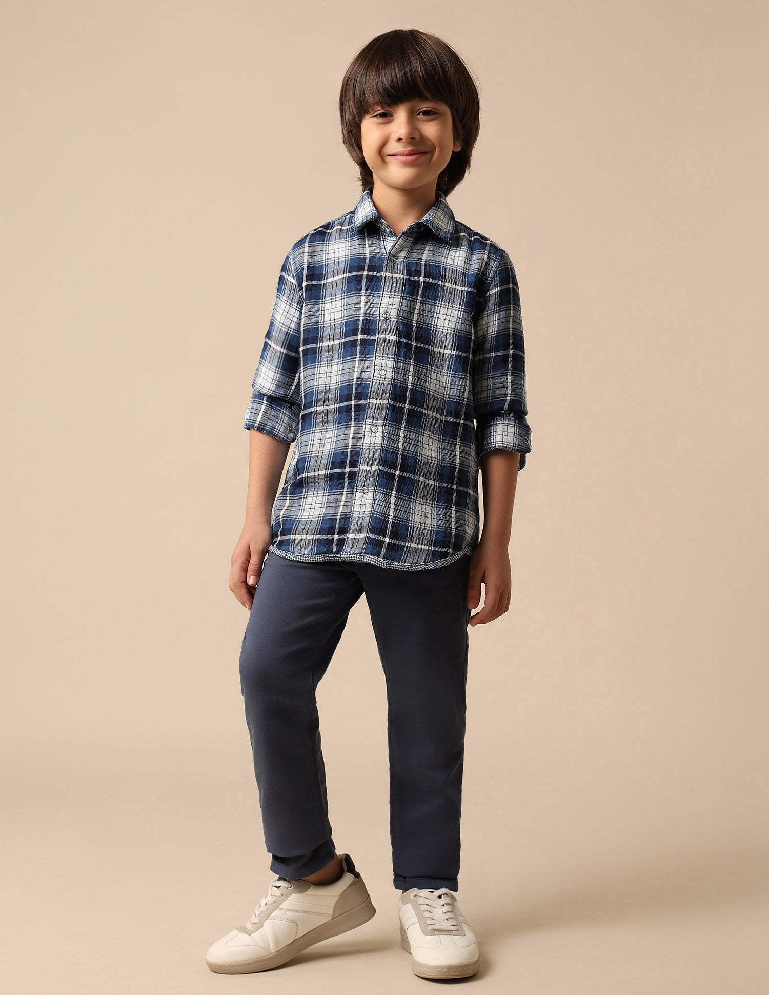 Boys All Over Printed Regular Fit Shirt Dark Blue - U.S. POLO ASSN. | Large