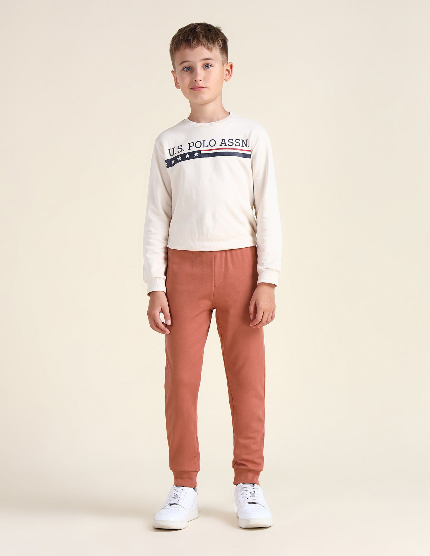 Regular Fit Solid Joggers Medium Orange - U.S. POLO ASSN. | Large