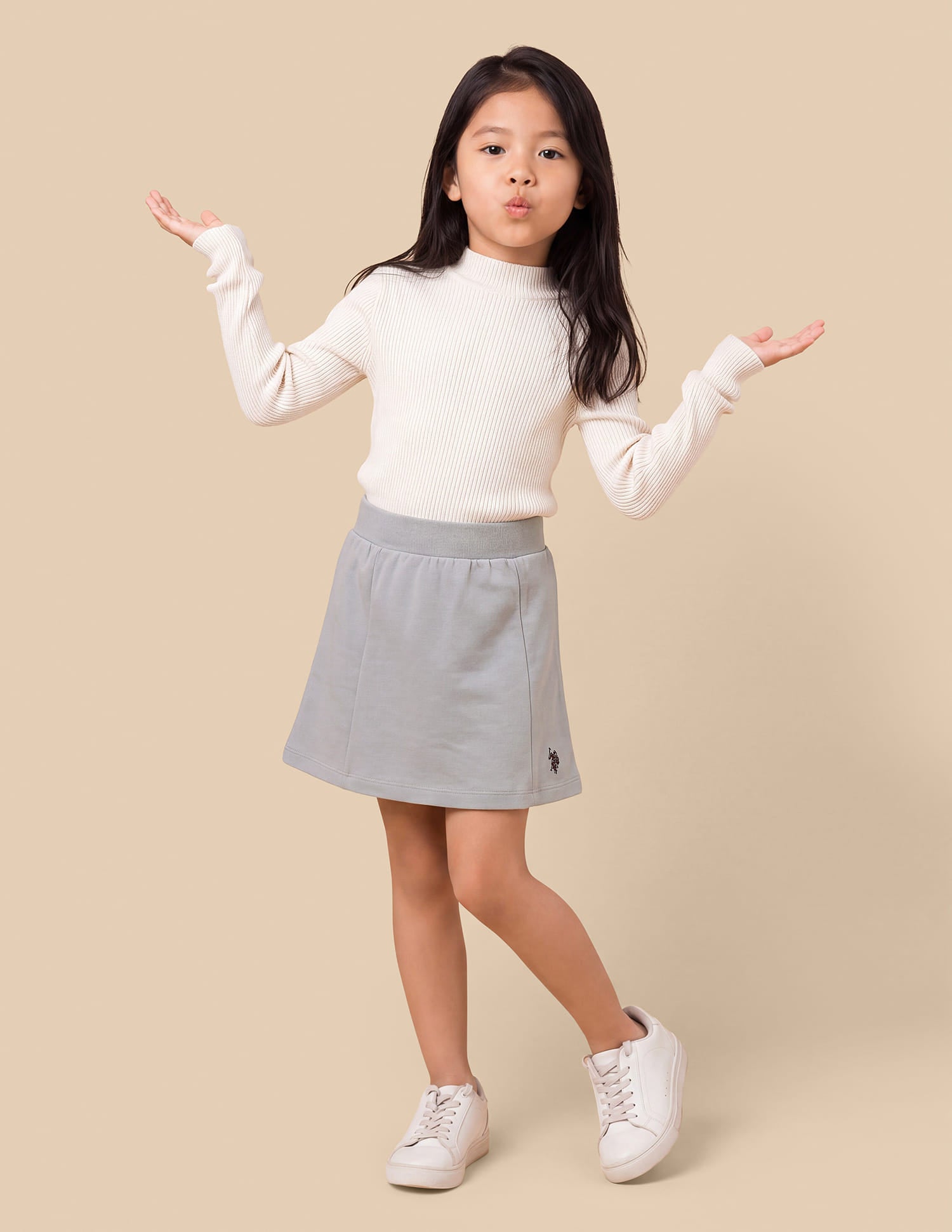 Mid Rise A-Line Skirt Grey - U.S. Polo Assn. India | Large