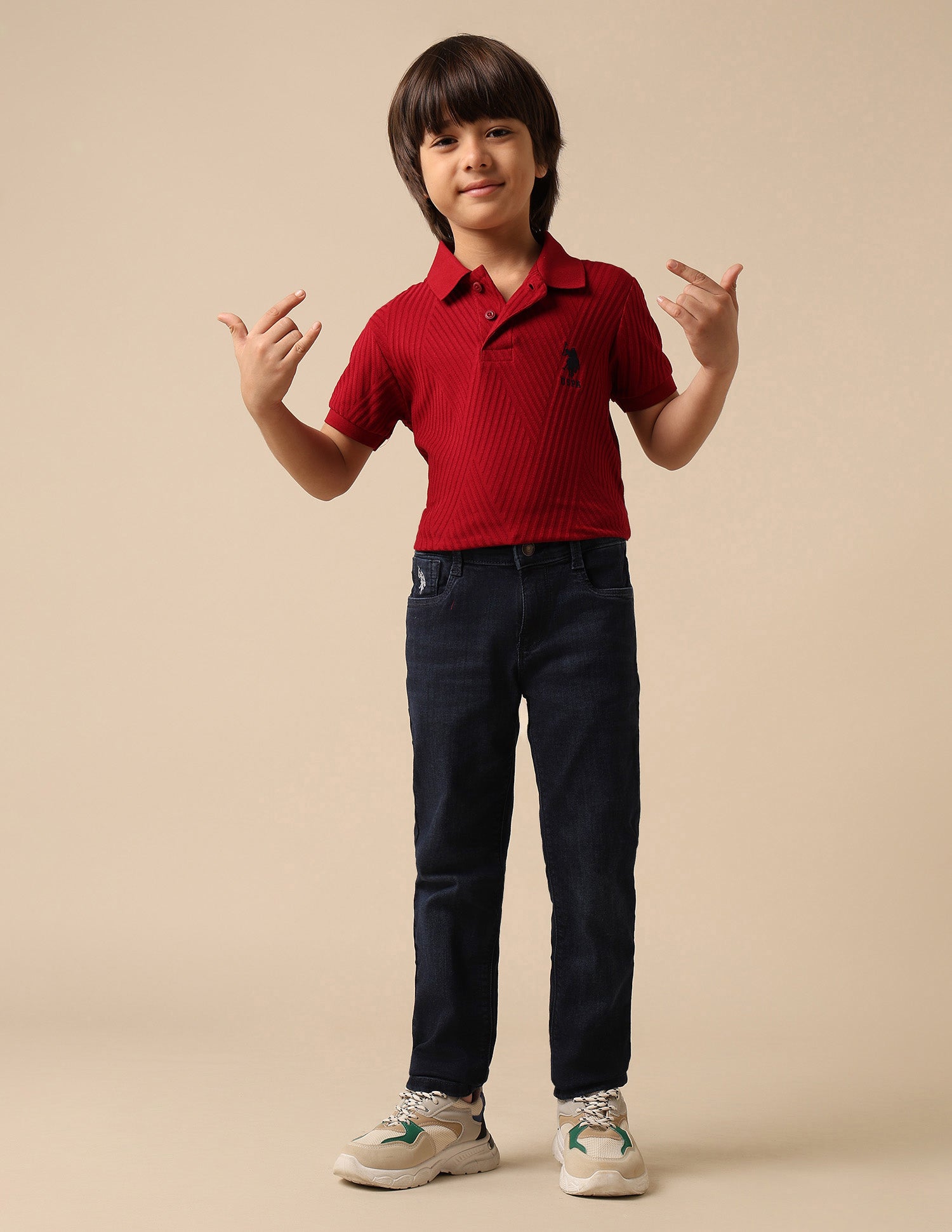 Boys Whiskered Slim Fit Jeans Dark Blue - U.S. POLO ASSN. | Large