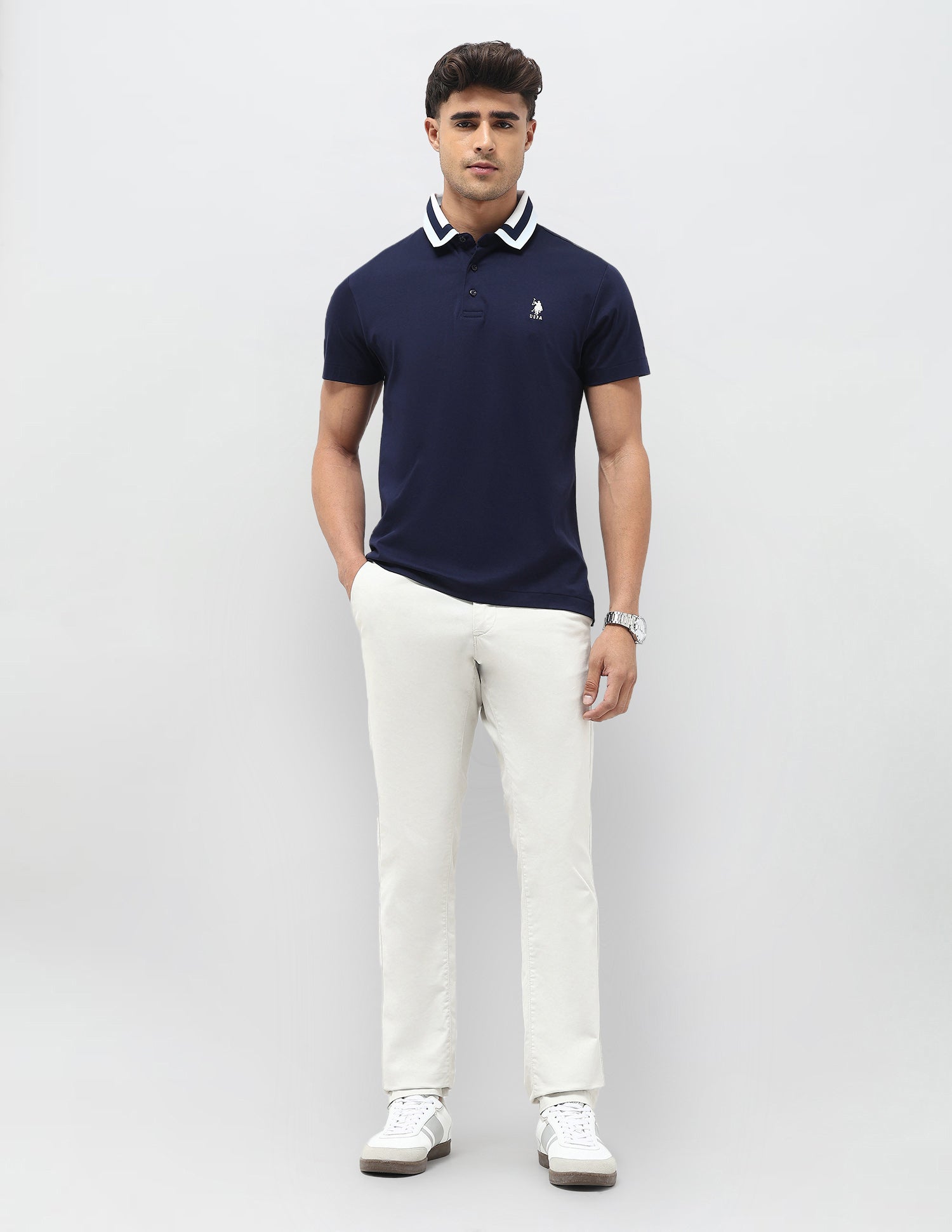 Solid Regular Fit Polo Shirt Navy - U.S. POLO ASSN. | Large