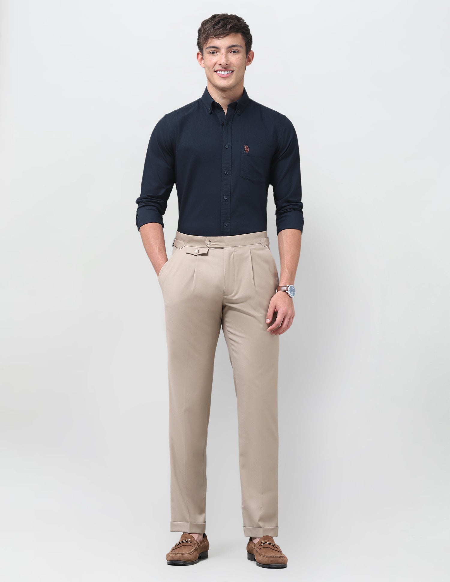 Tailored Fit Oxford Shirt Navy - U.S. Polo Assn. India | Large
