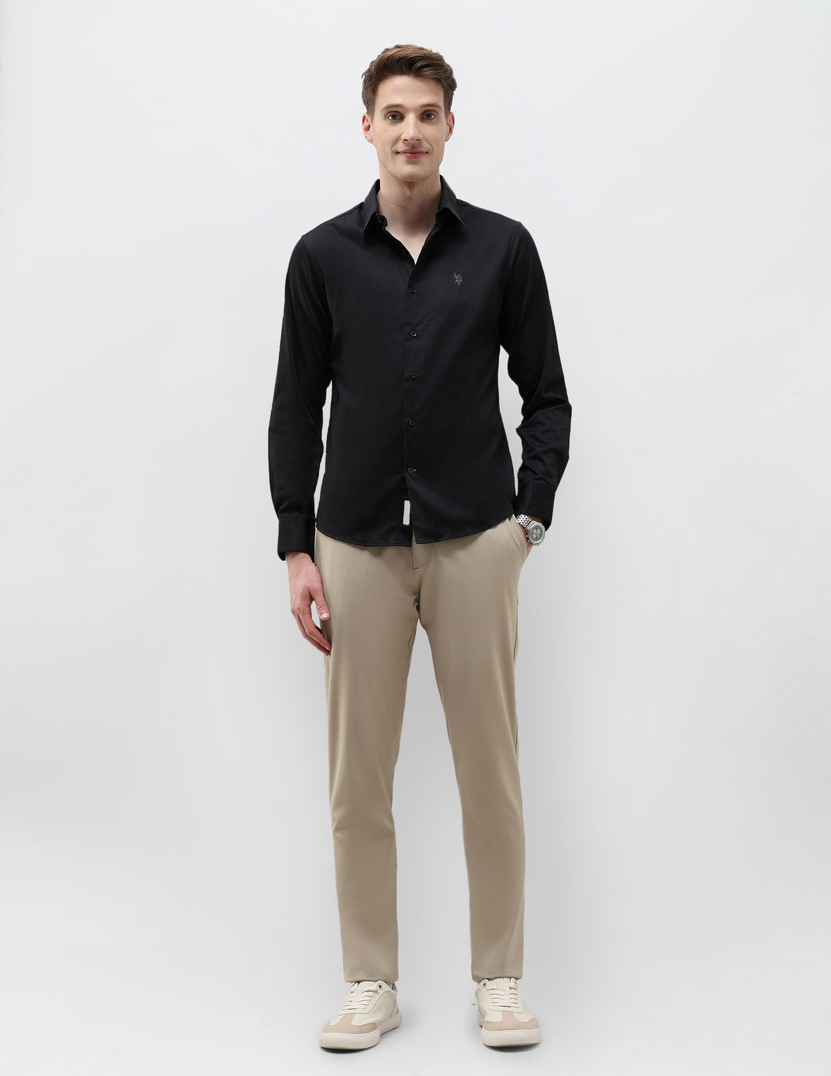 Solid Color Fit Tailored Fit Solid Shirt