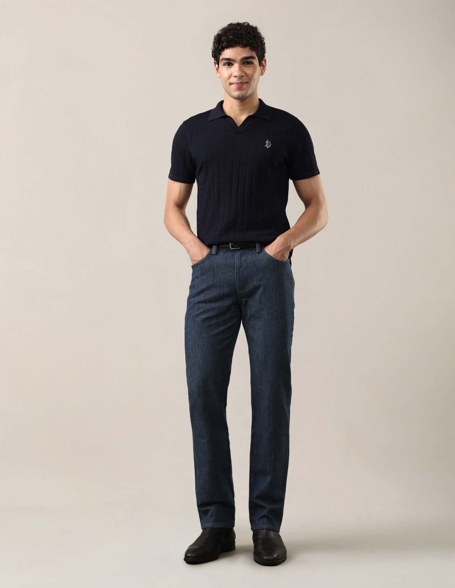 Harold Slim Straight Fit Blue Jeans Blue - U.S. Polo Assn. India | Large