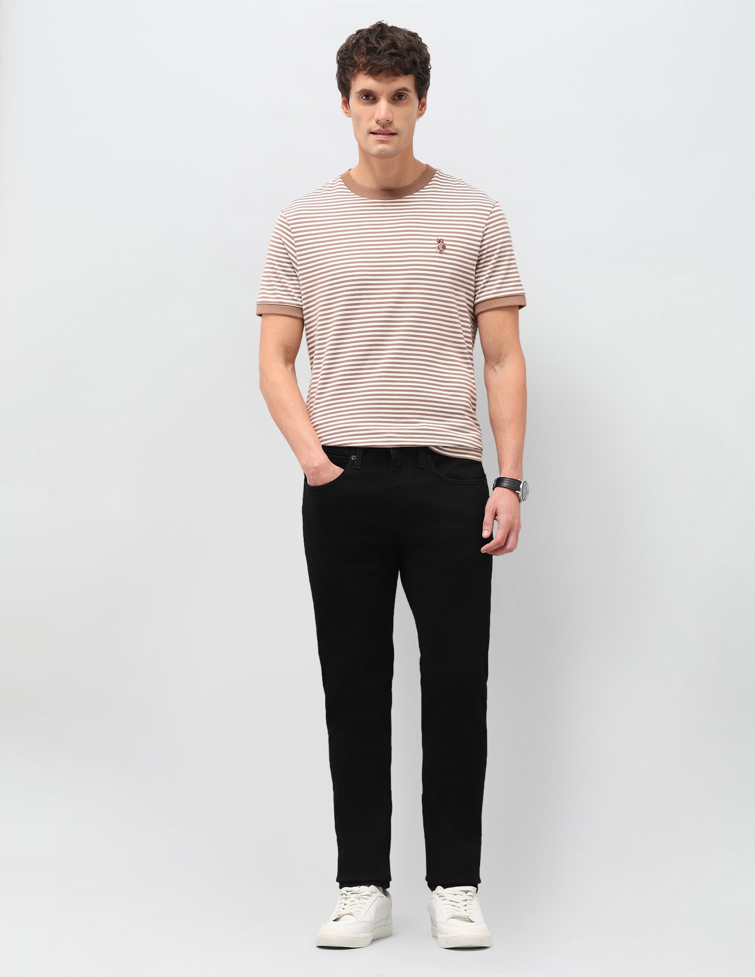 Regallo Skinny Fit Black Jeans Black - U.S. Polo Assn. India | Large
