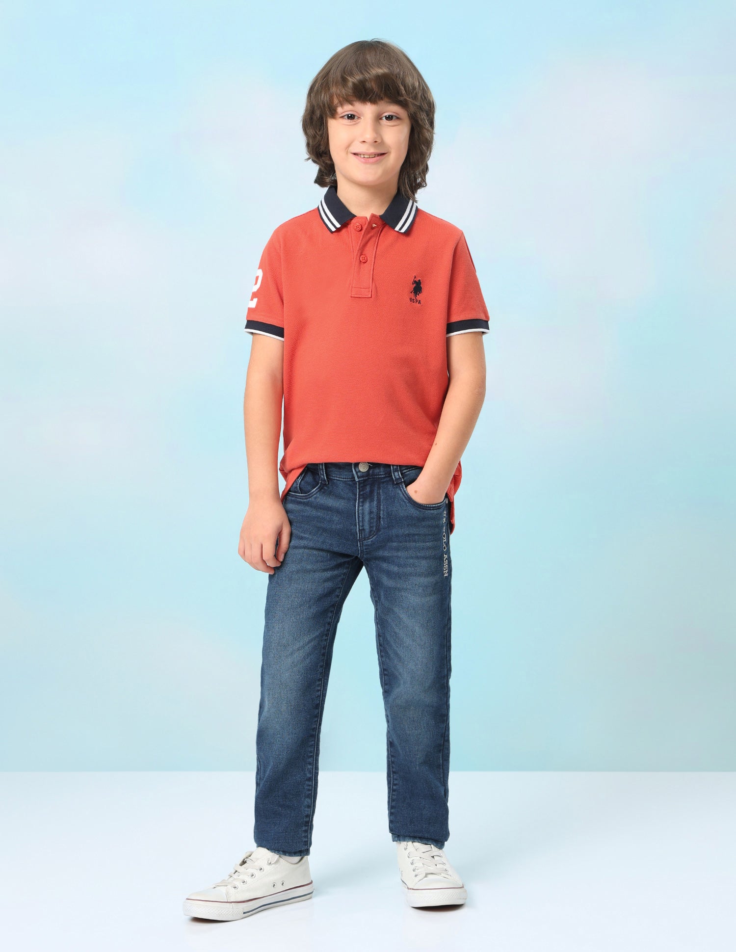 Solid Regular Fit Polo Shirt Orange - U.S. Polo Assn. India | Large