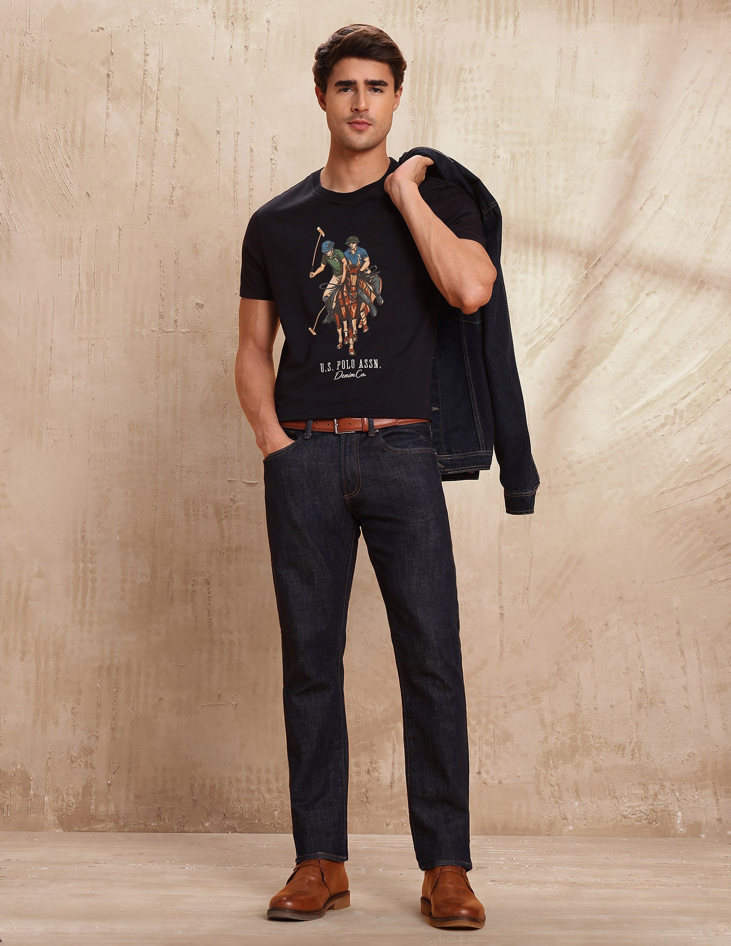 Graphic Brand Printed Muscle Fit T-Shirt Navy - U.S. POLO ASSN. | Large