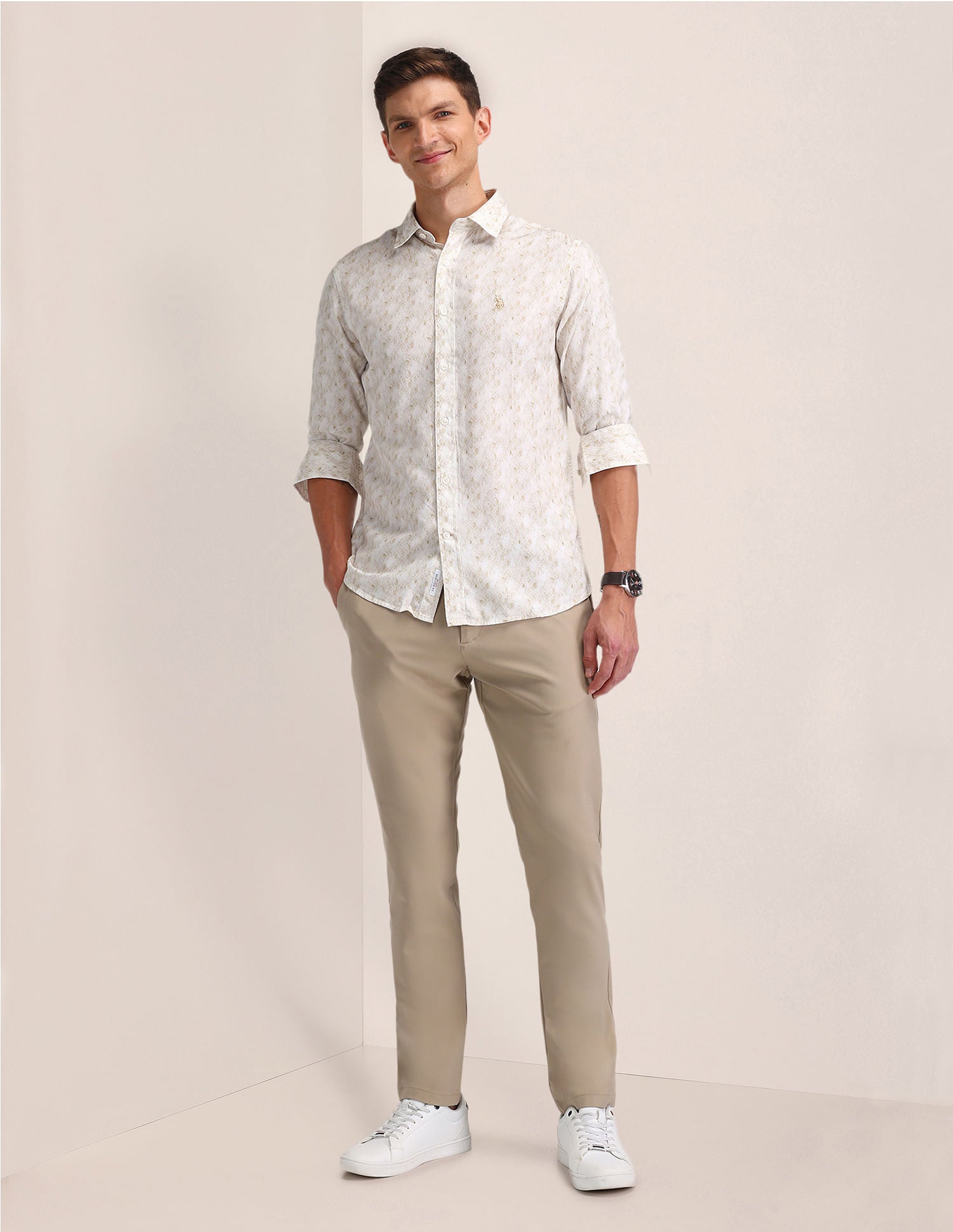 All Over Digital Print Shirt Yellow - U.S. Polo Assn. India | Large