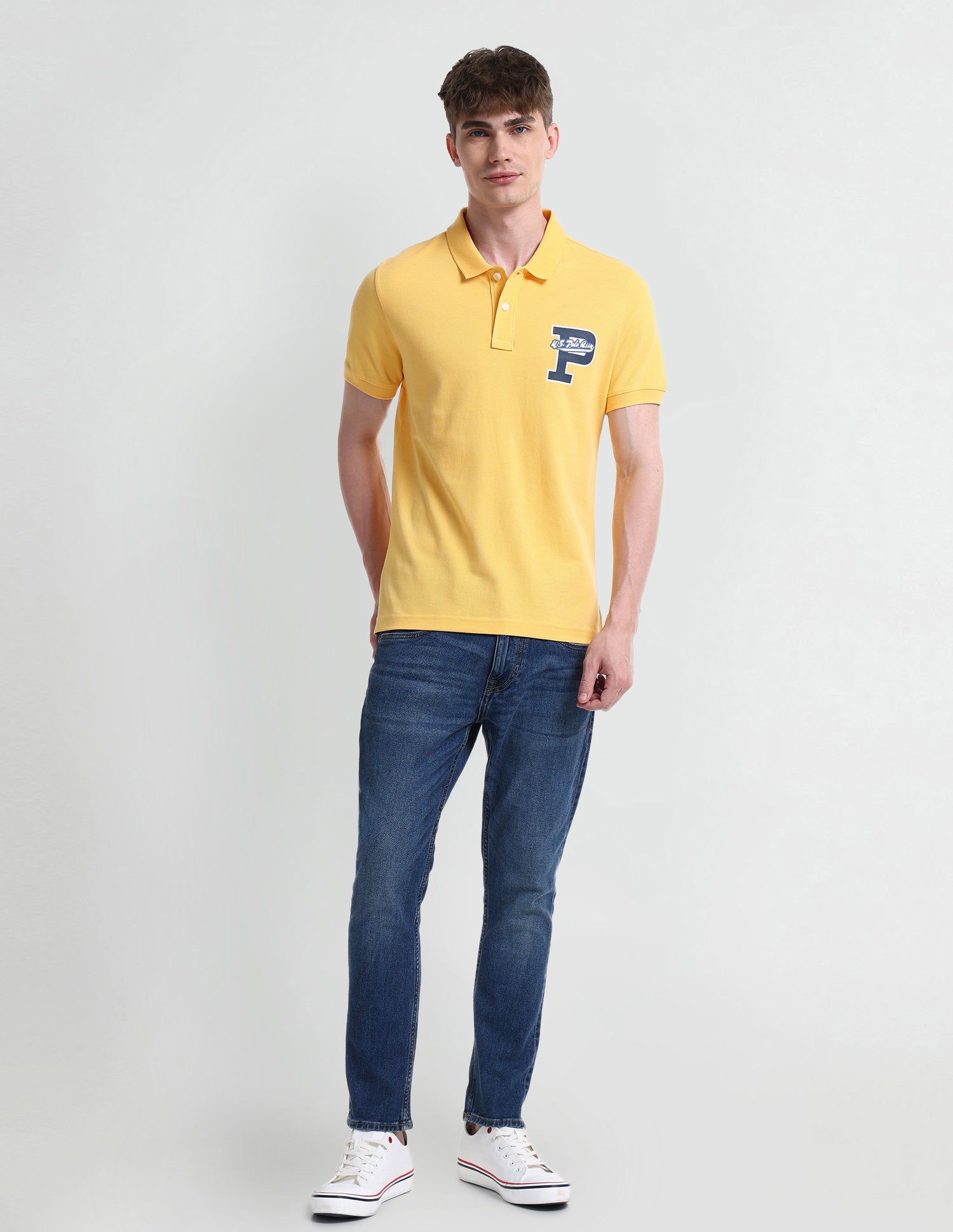 Typography Regular Fit Polo Shirt Yellow - U.S. Polo Assn. India | Large