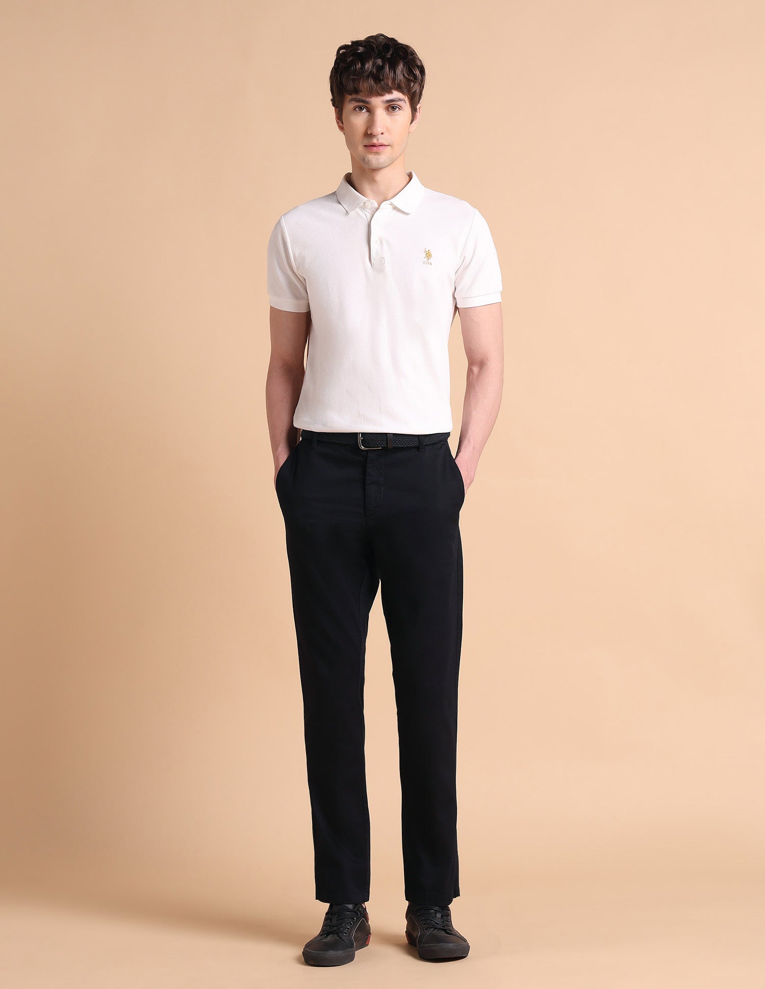 Super Slim Fit Satin Trousers Dark Navy - U.S. POLO ASSN. | Large